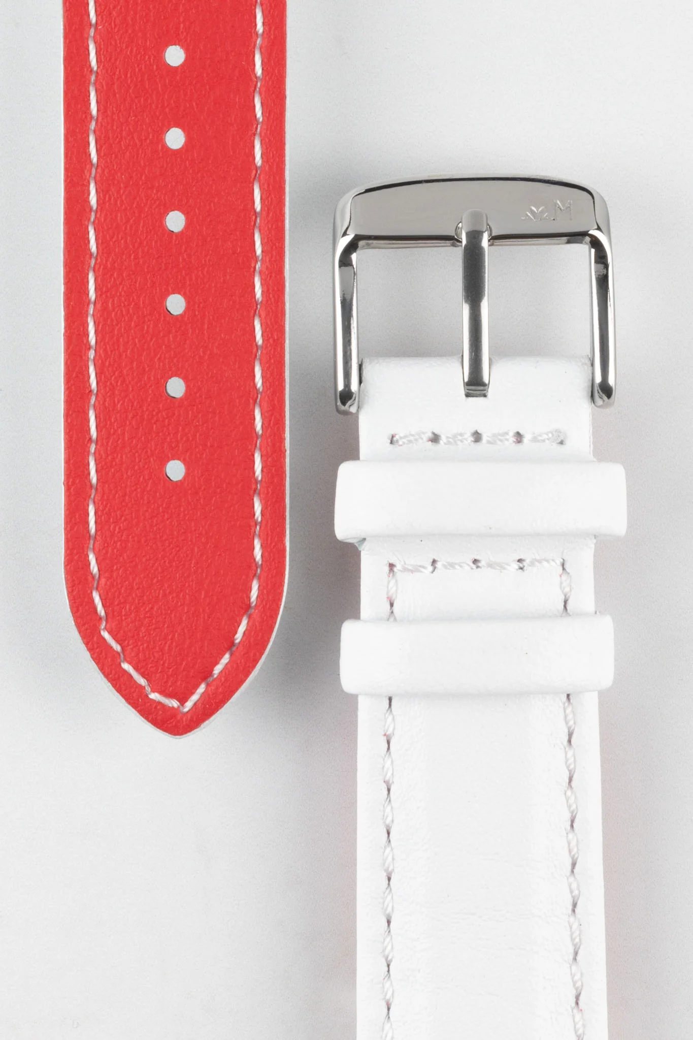 Morellato ROWING Water-Resistant Calfskin Leather Watch Strap in WHITE - Image 3