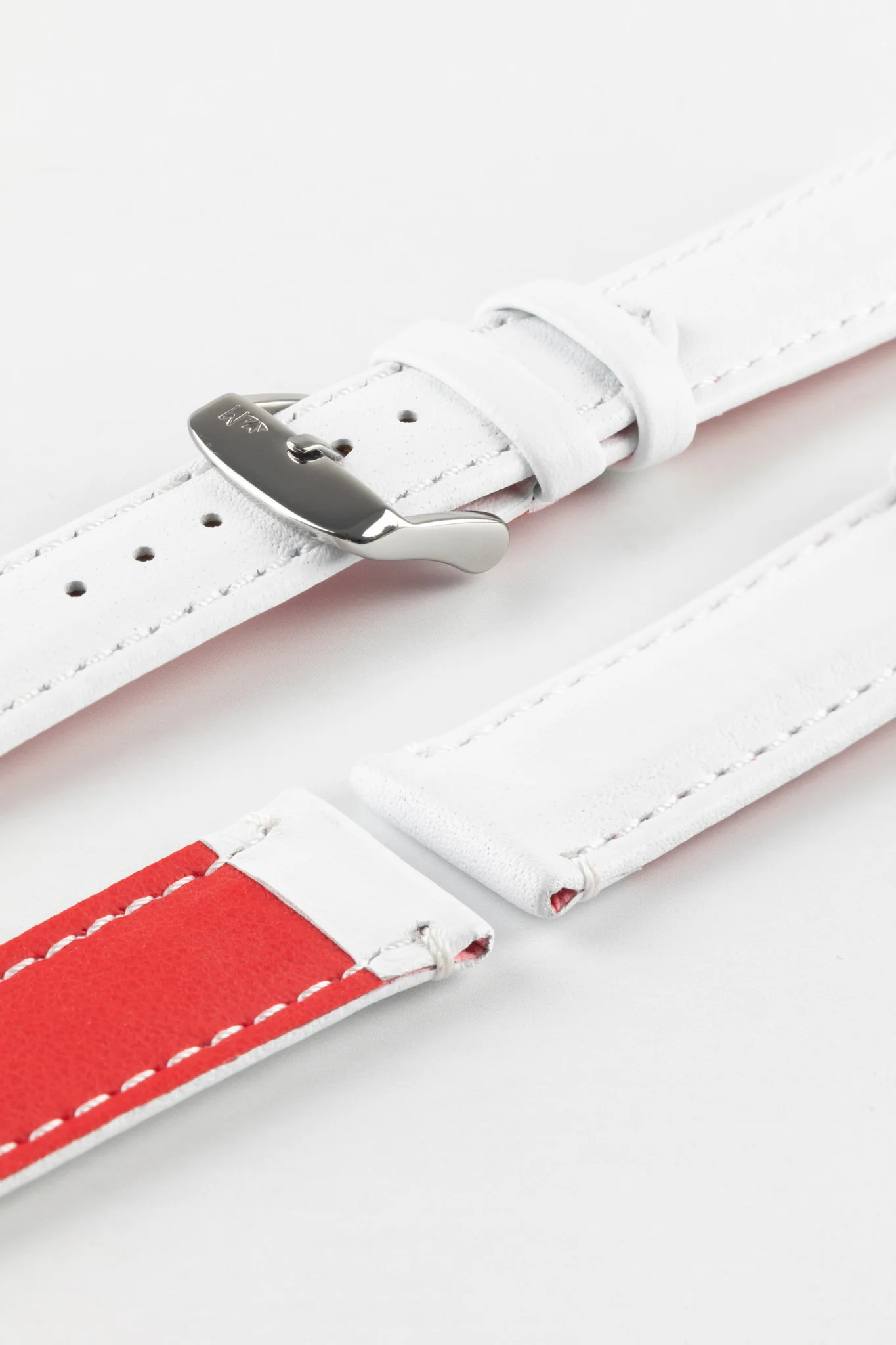 Morellato ROWING Water-Resistant Calfskin Leather Watch Strap in WHITE - Image 6