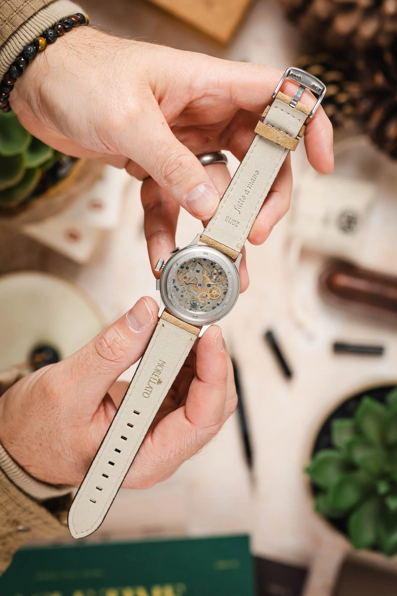Morellato SCHUMANN Suede Watch Strap - BEIGE - Image 6