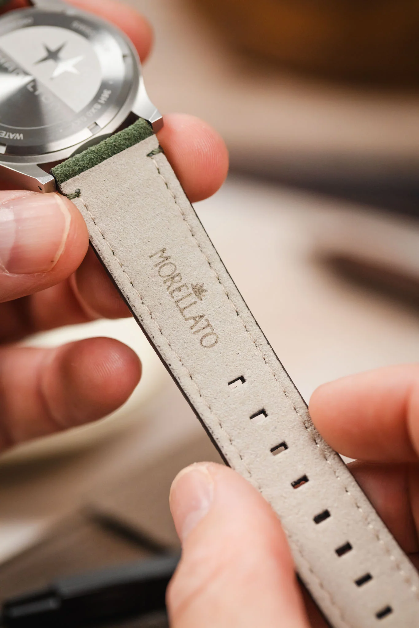 Morellato SCHUMANN Suede Watch Strap - GREEN - Image 6
