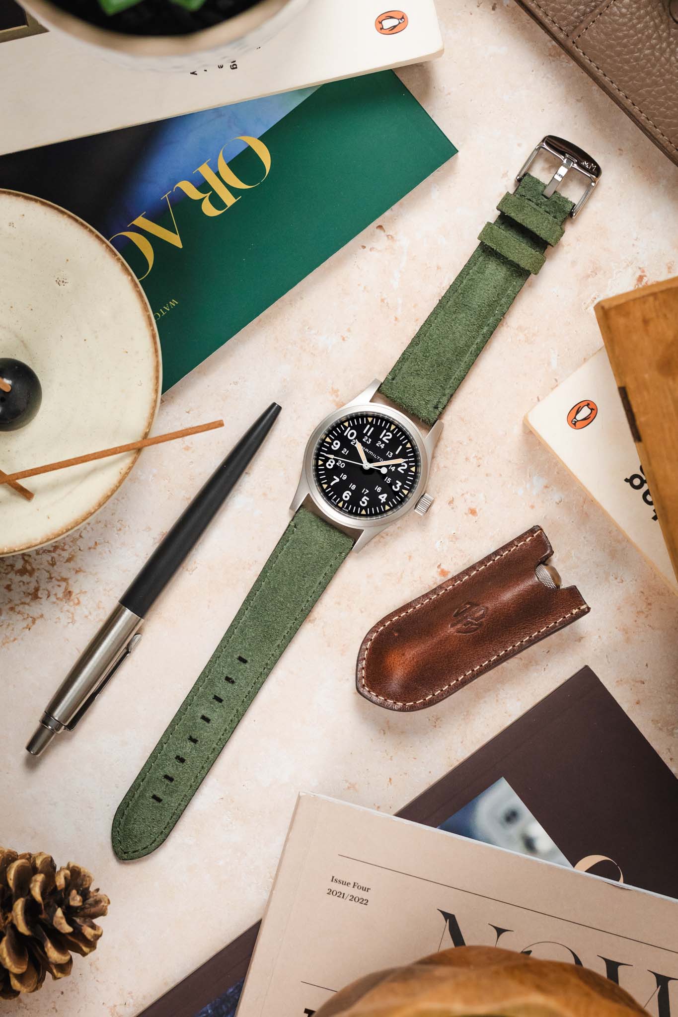 Morellato SCHUMANN Suede Watch Strap - GREEN - Image 8