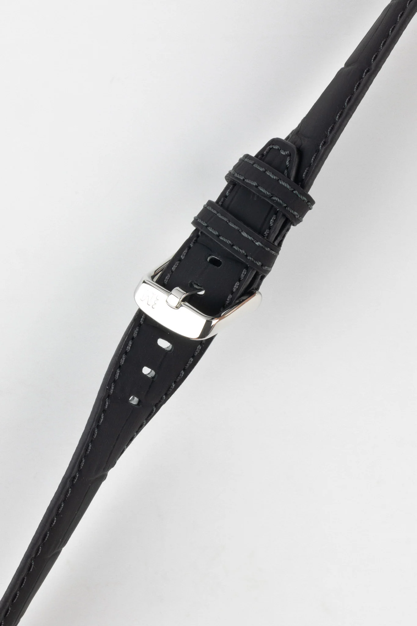 Morellato SOCCER Alligator-Embossed Calfskin Leather Watch Strap in BLACK - Image 5