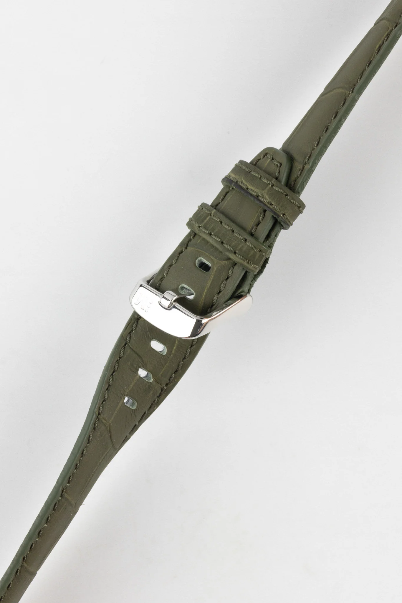 Morellato SOCCER Alligator-Embossed Calfskin Leather Watch Strap in GREEN - Image 5
