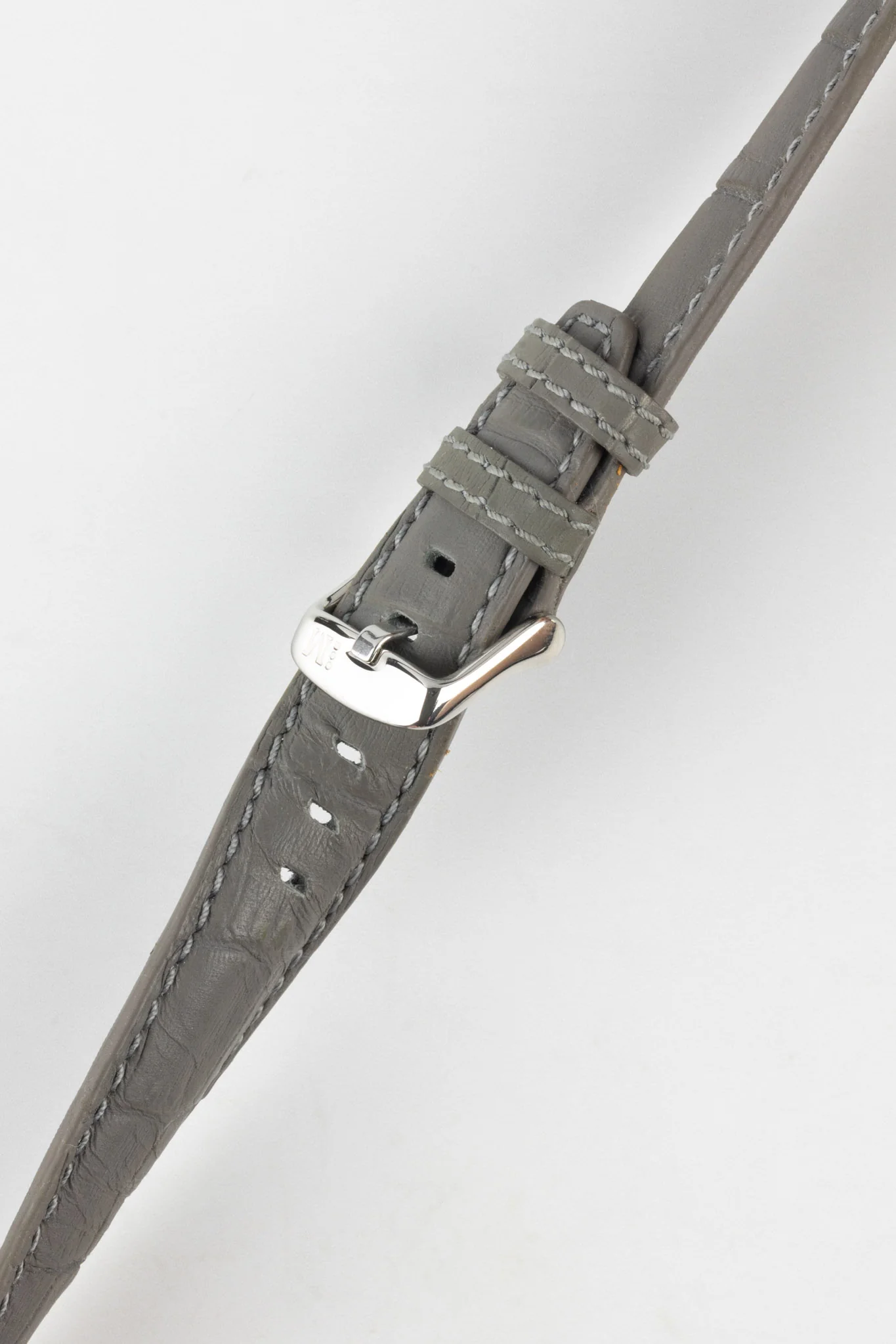 Morellato SOCCER Alligator-Embossed Calfskin Leather Watch Strap in GREY - Image 5