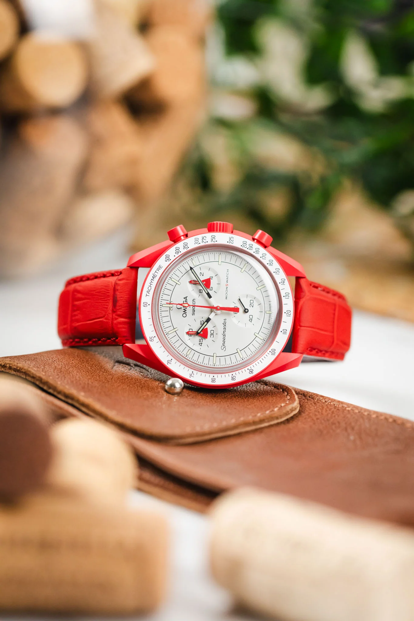 Morellato SOCCER Alligator-Embossed Calfskin Leather Watch Strap in RED - Image 4