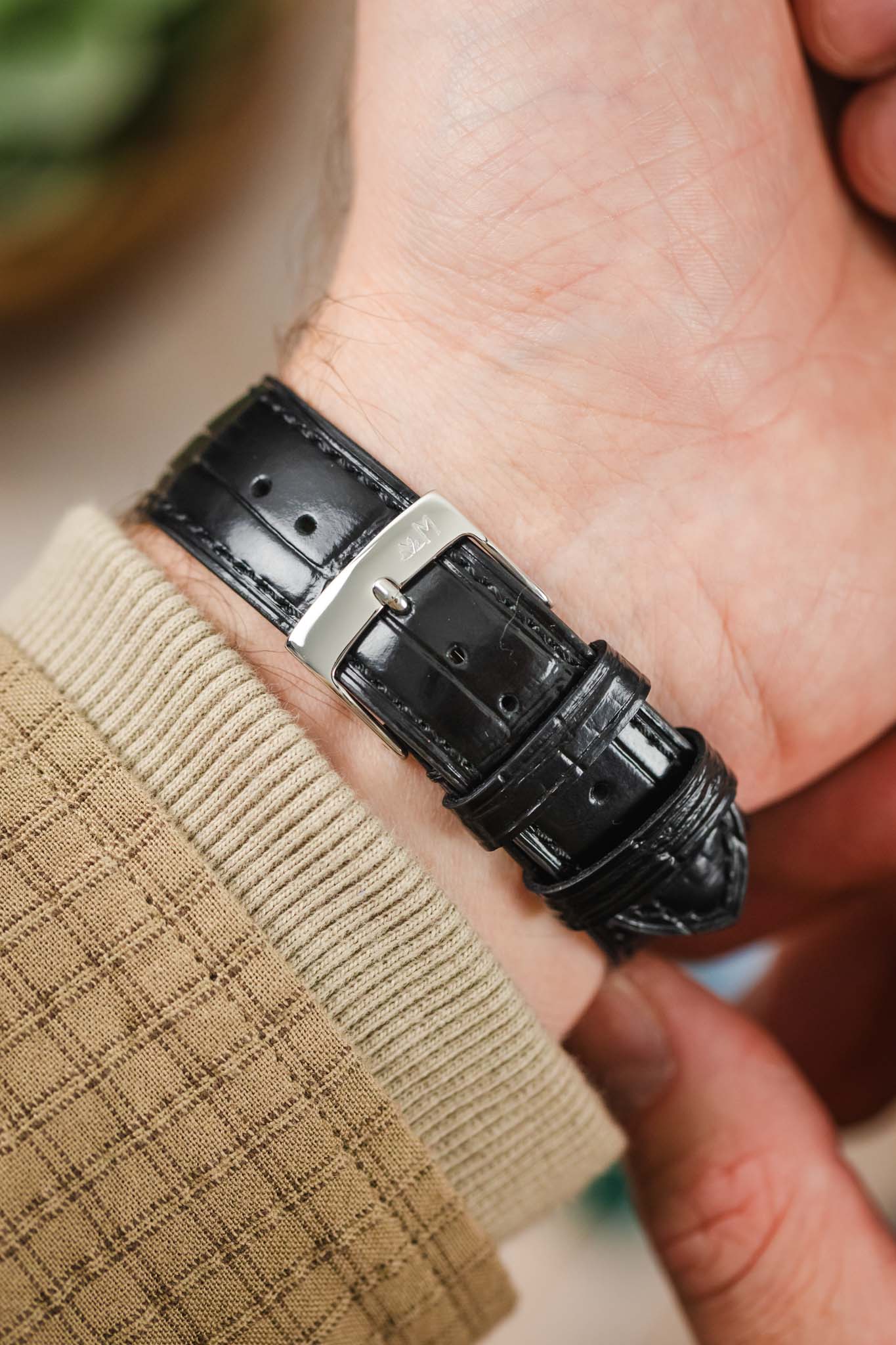 Morellato TIEPOLO Alligator Embossed Watch Strap - BLACK - Image 6