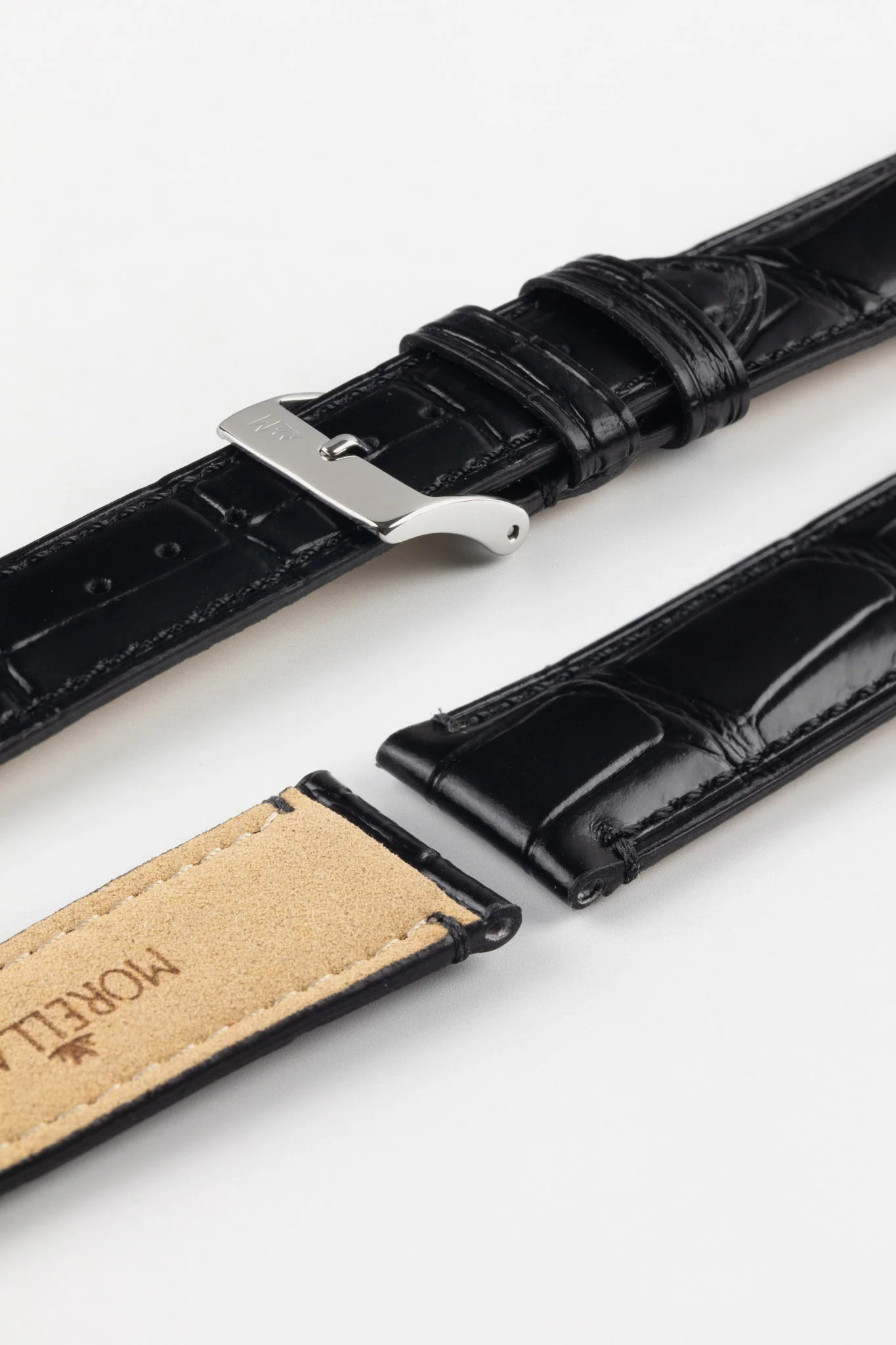 Morellato TIEPOLO Alligator Embossed Watch Strap - BLACK - Image 7