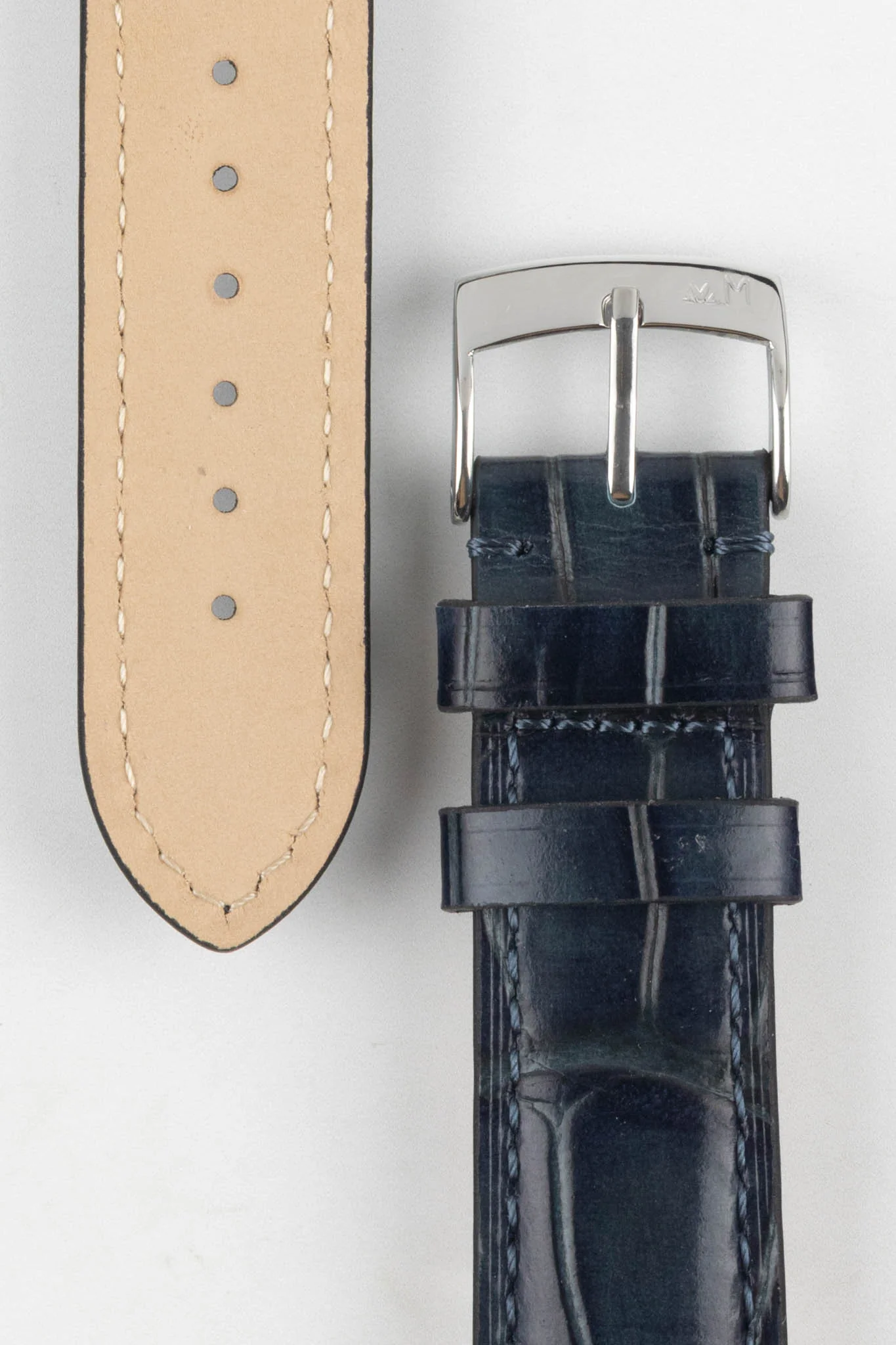 Morellato TIEPOLO Alligator Embossed Watch Strap - BLUE - Image 3