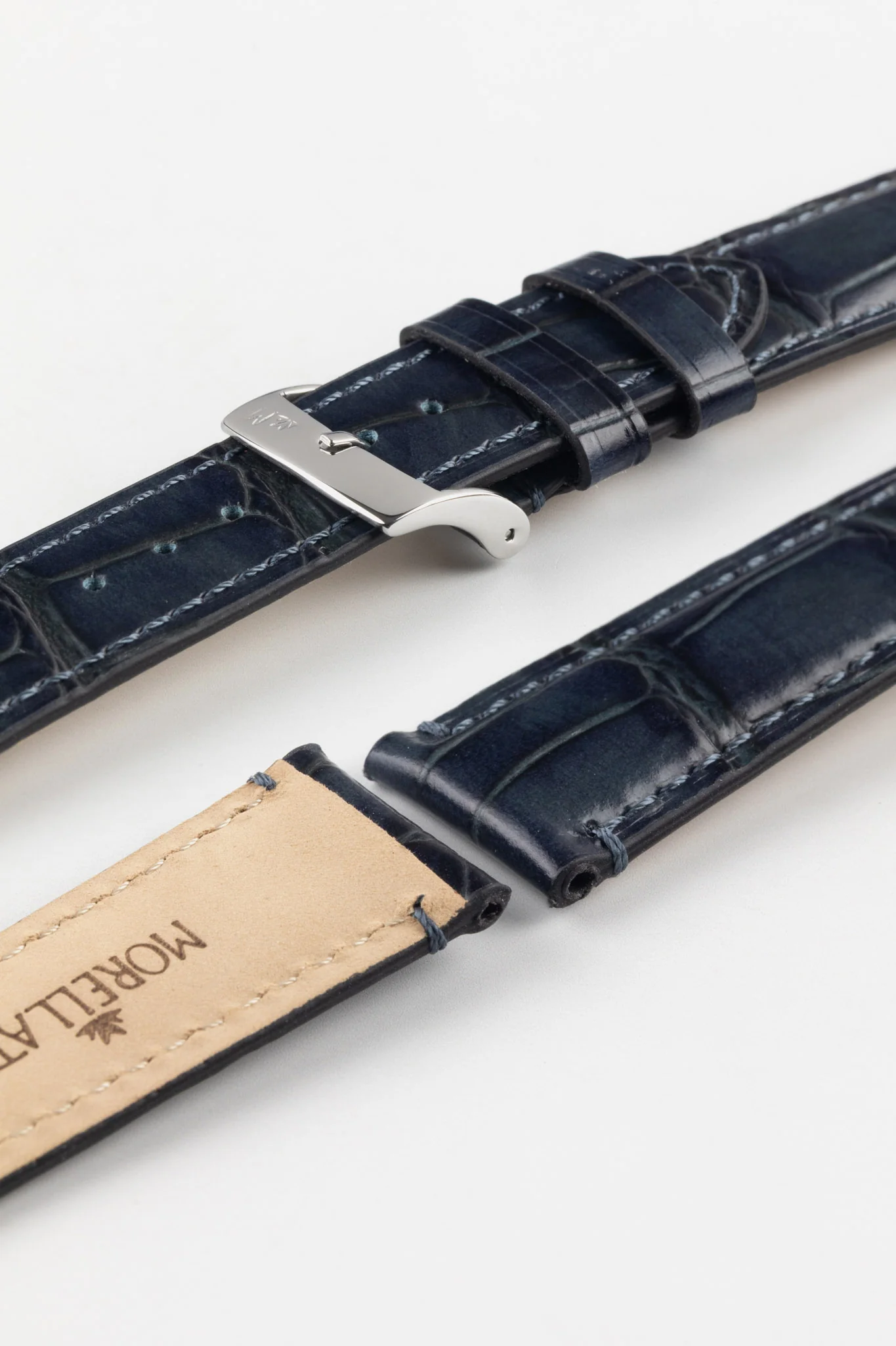 Morellato TIEPOLO Alligator Embossed Watch Strap - BLUE - Image 7