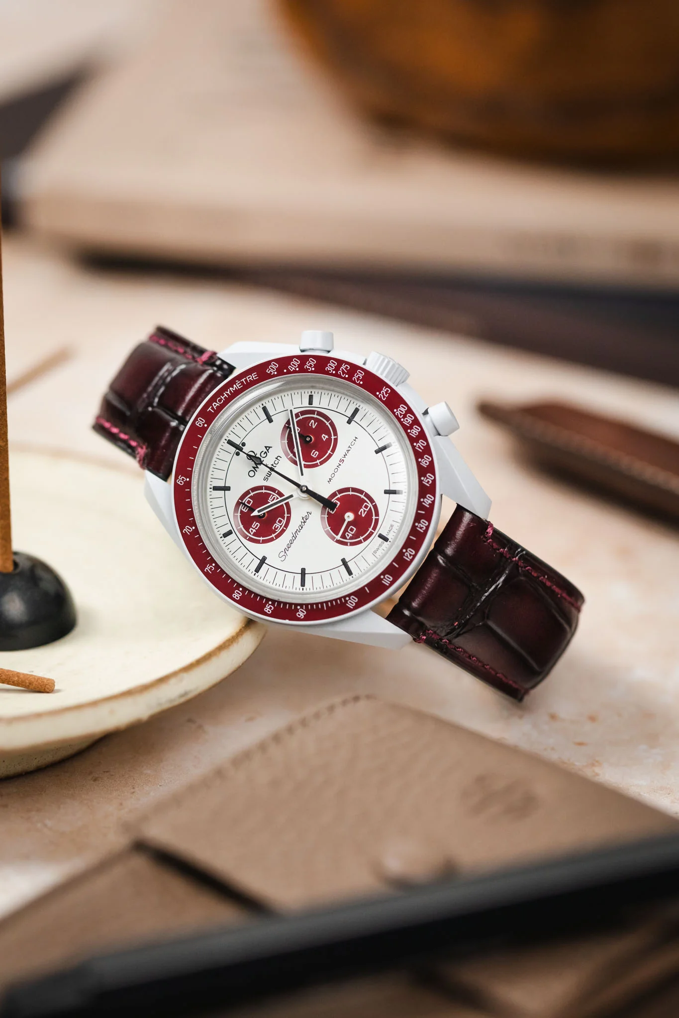 Morellato TIEPOLO Alligator Embossed Watch Strap - BURGUNDY - Image 4
