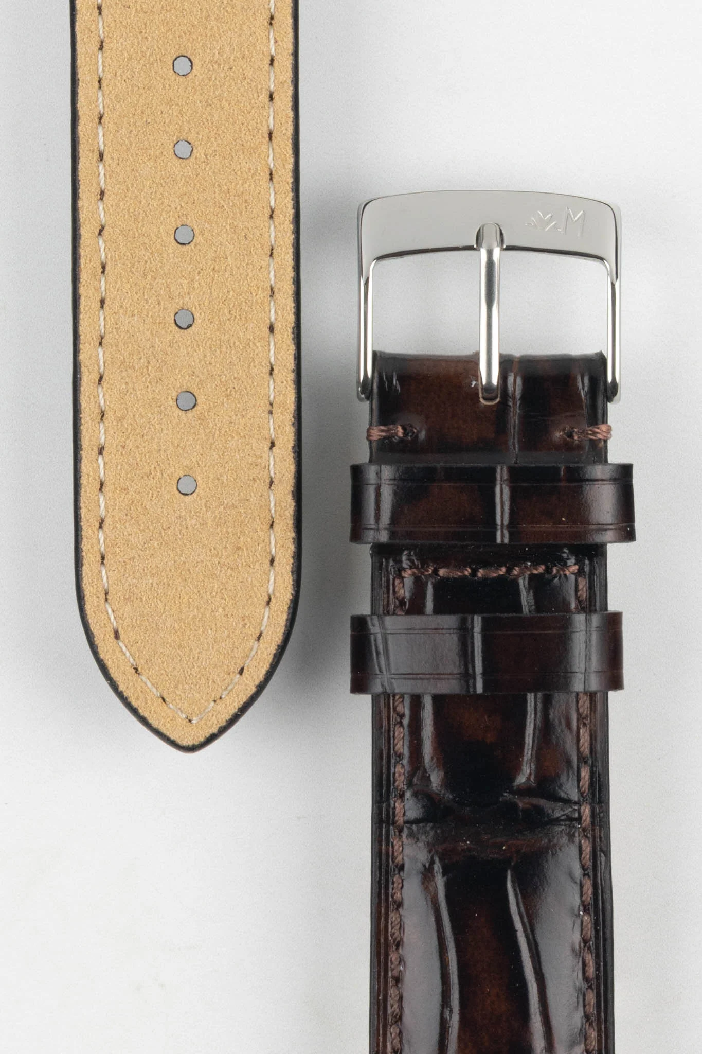 Morellato TIEPOLO Alligator Embossed Watch Strap - DARK BROWN - Image 3