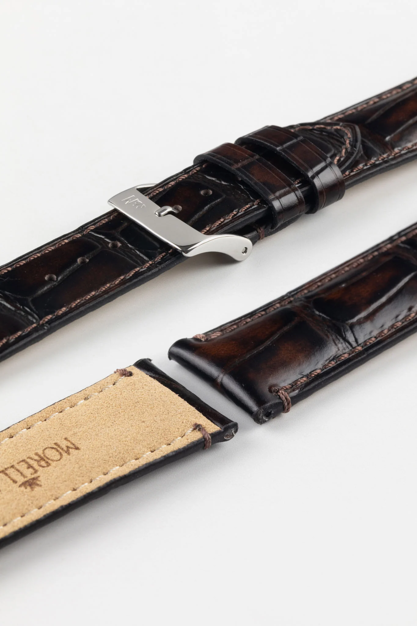 Morellato TIEPOLO Alligator Embossed Watch Strap - DARK BROWN - Image 7
