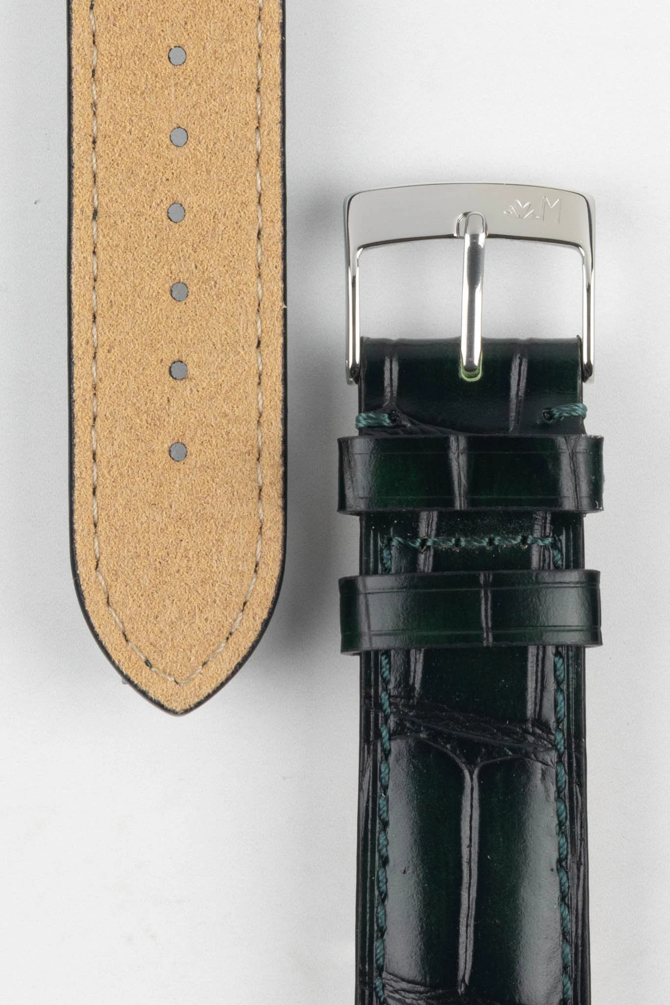 Morellato TIEPOLO Alligator Embossed Watch Strap - GREEN - Image 3