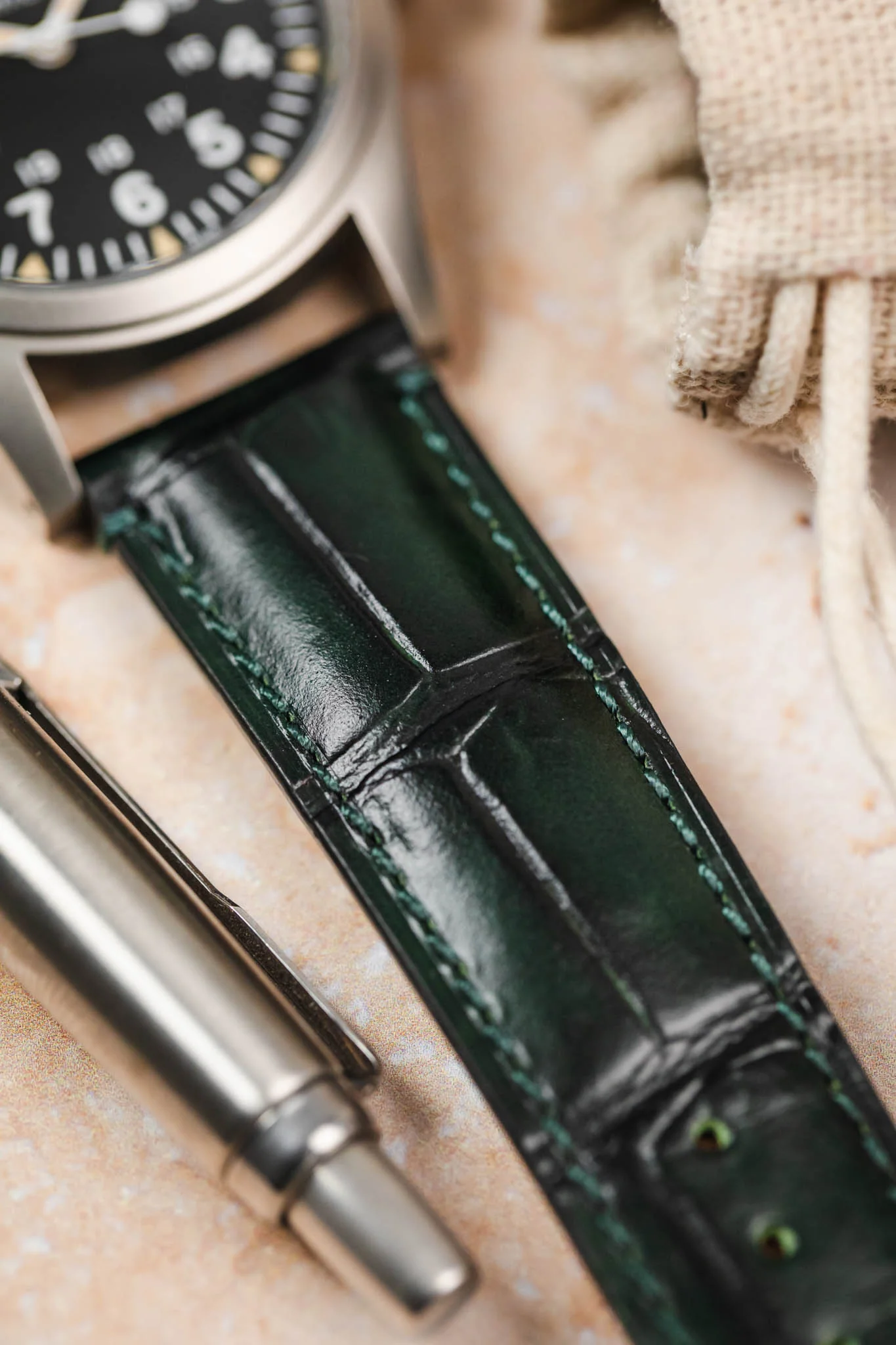 Morellato TIEPOLO Alligator Embossed Watch Strap - GREEN - Image 6