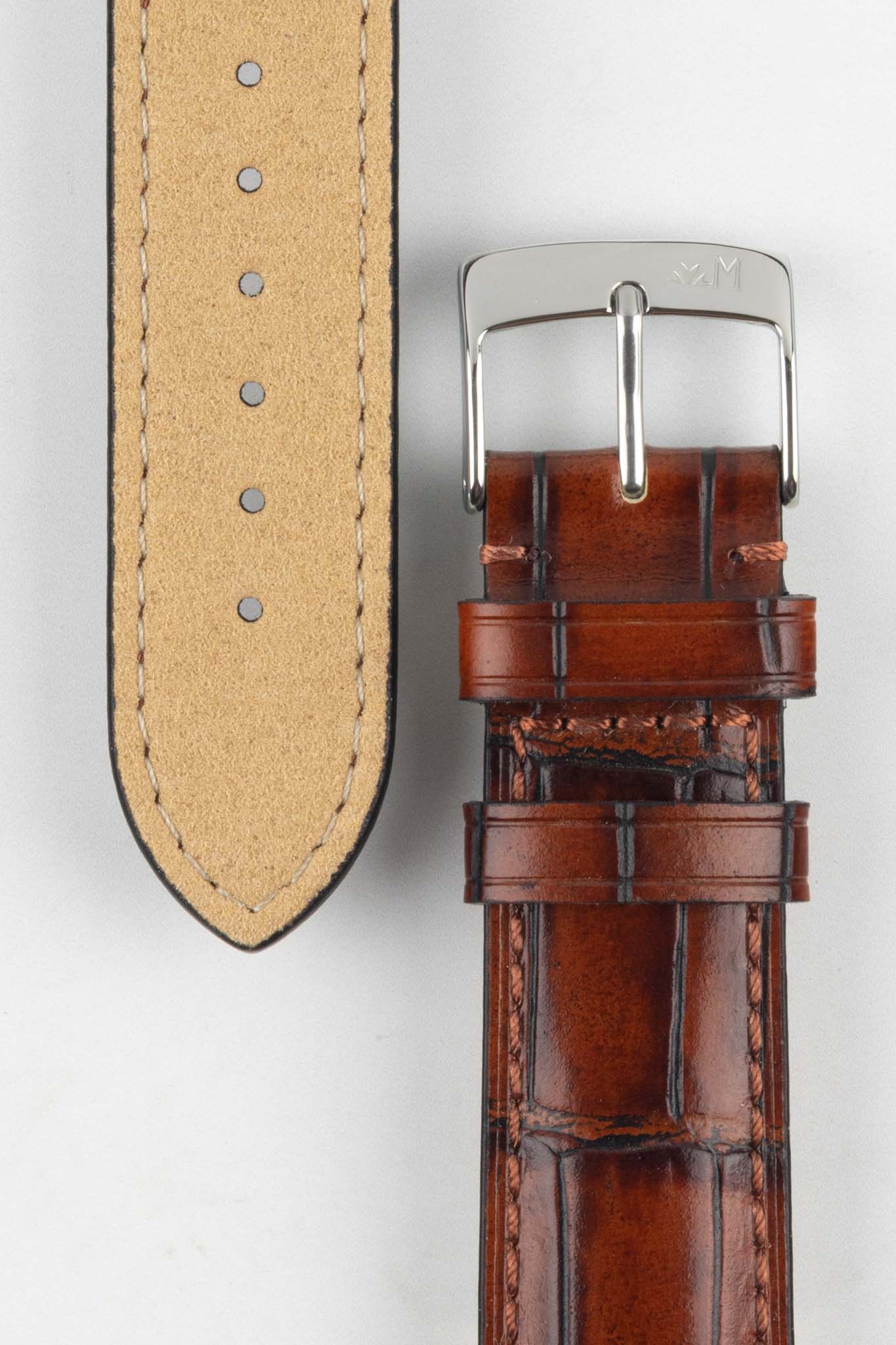 Morellato TIEPOLO Alligator Embossed Watch Strap - LIGHT BROWN - Image 3