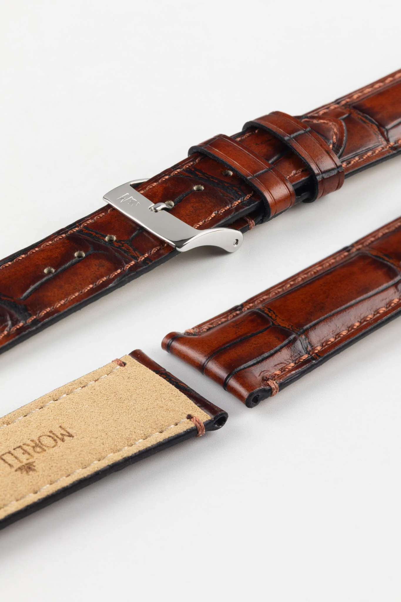 Morellato TIEPOLO Alligator Embossed Watch Strap - LIGHT BROWN - Image 7