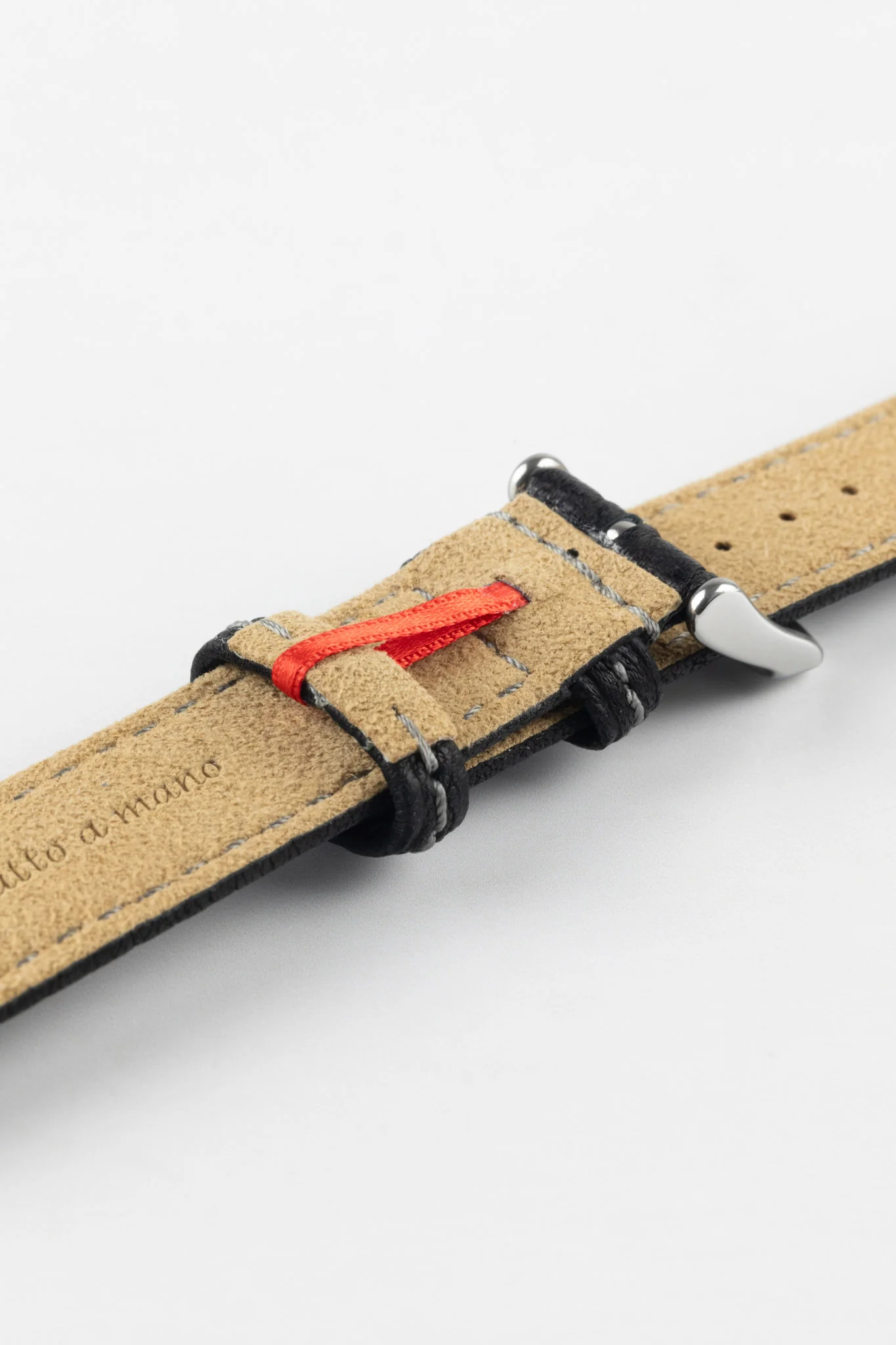 Morellato TINTORETTO Genuine Deerskin Leather Watch Strap in BLACK - Image 6