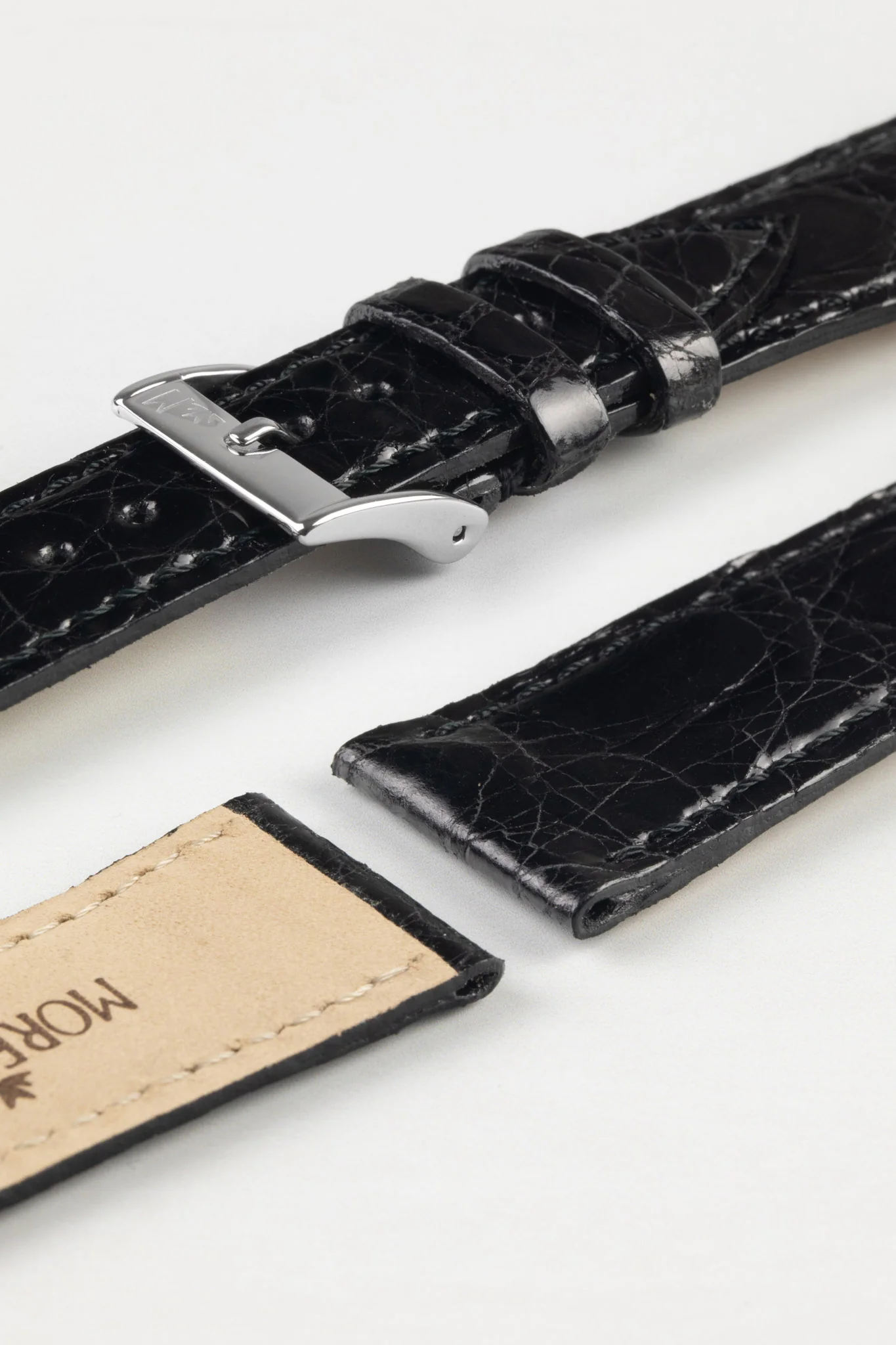 Morellato TRACY Genuine Crocodile Watch Strap in BLACK - Image 7
