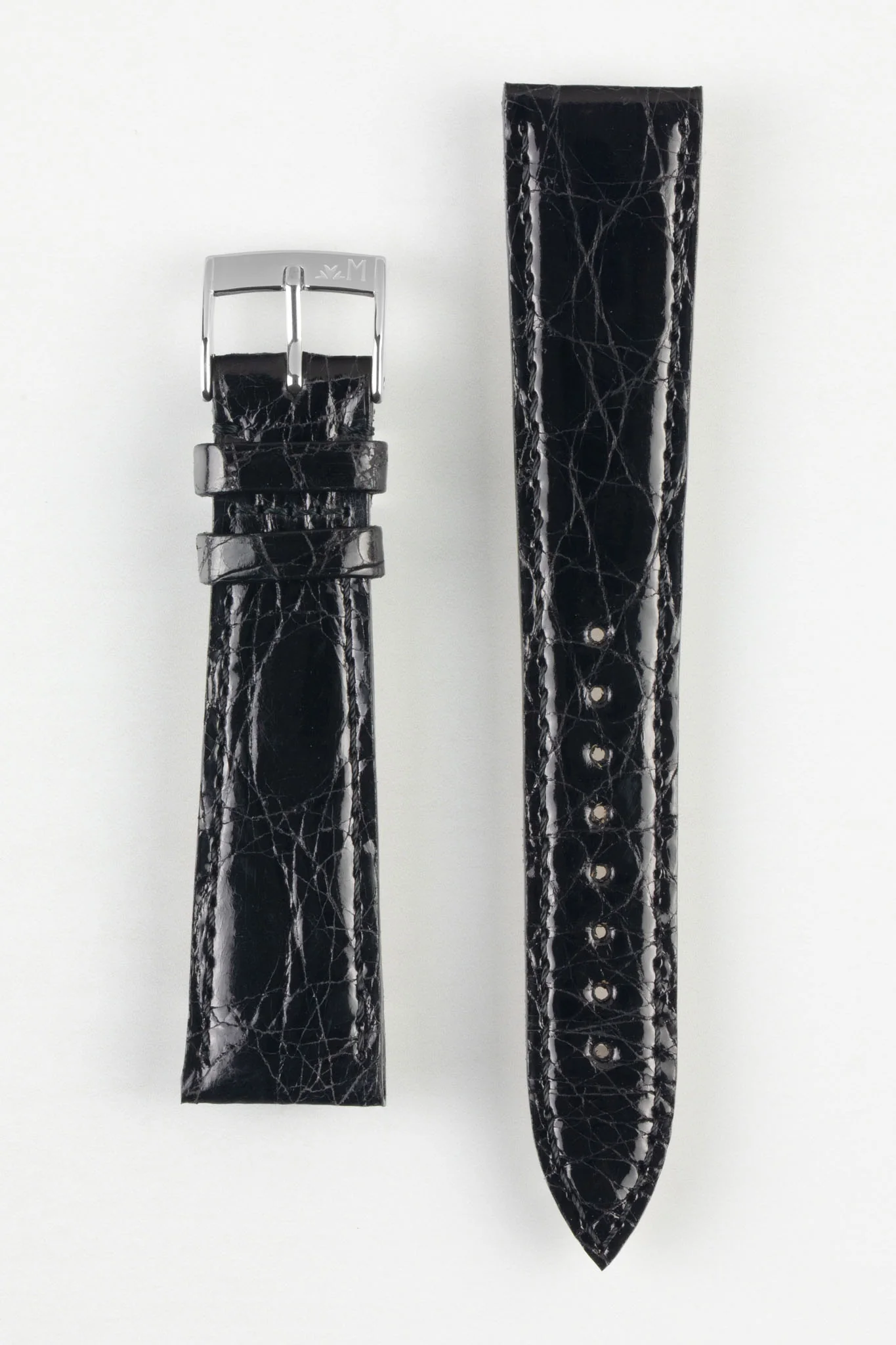 Morellato TRACY Genuine Crocodile Watch Strap in BLACK - Image 8