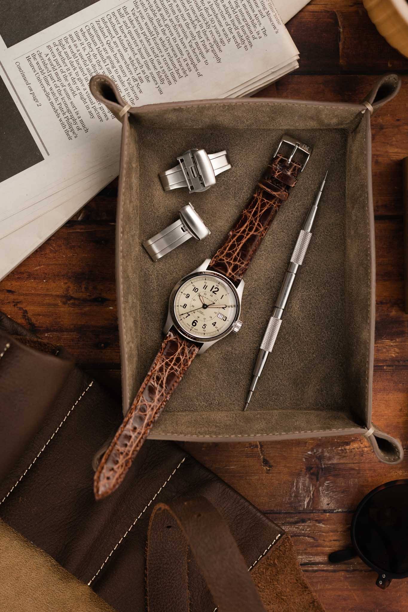 Morellato TRACY Genuine Crocodile Watch Strap in BROWN - Image 4