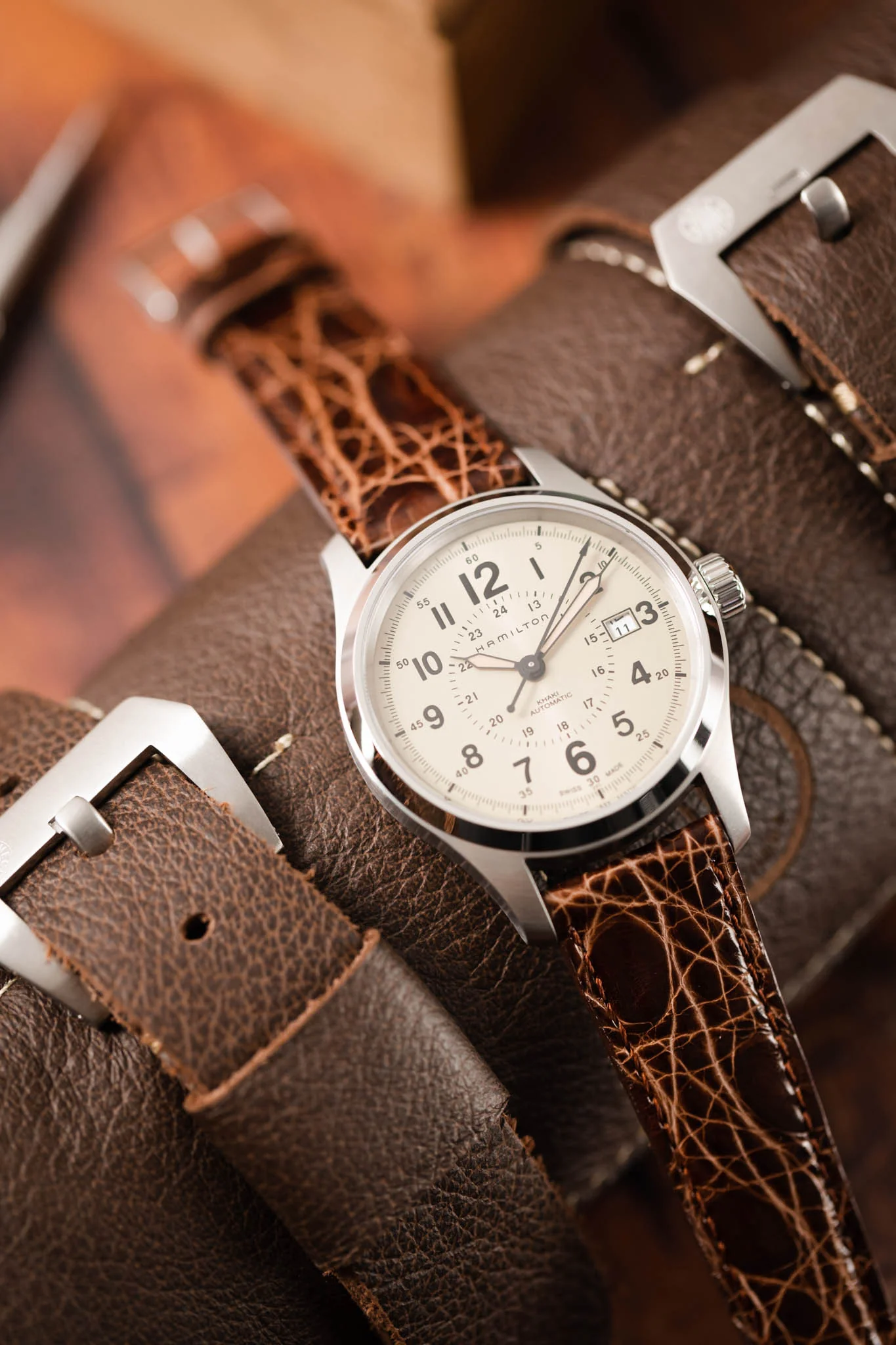Morellato TRACY Genuine Crocodile Watch Strap in BROWN - Image 6