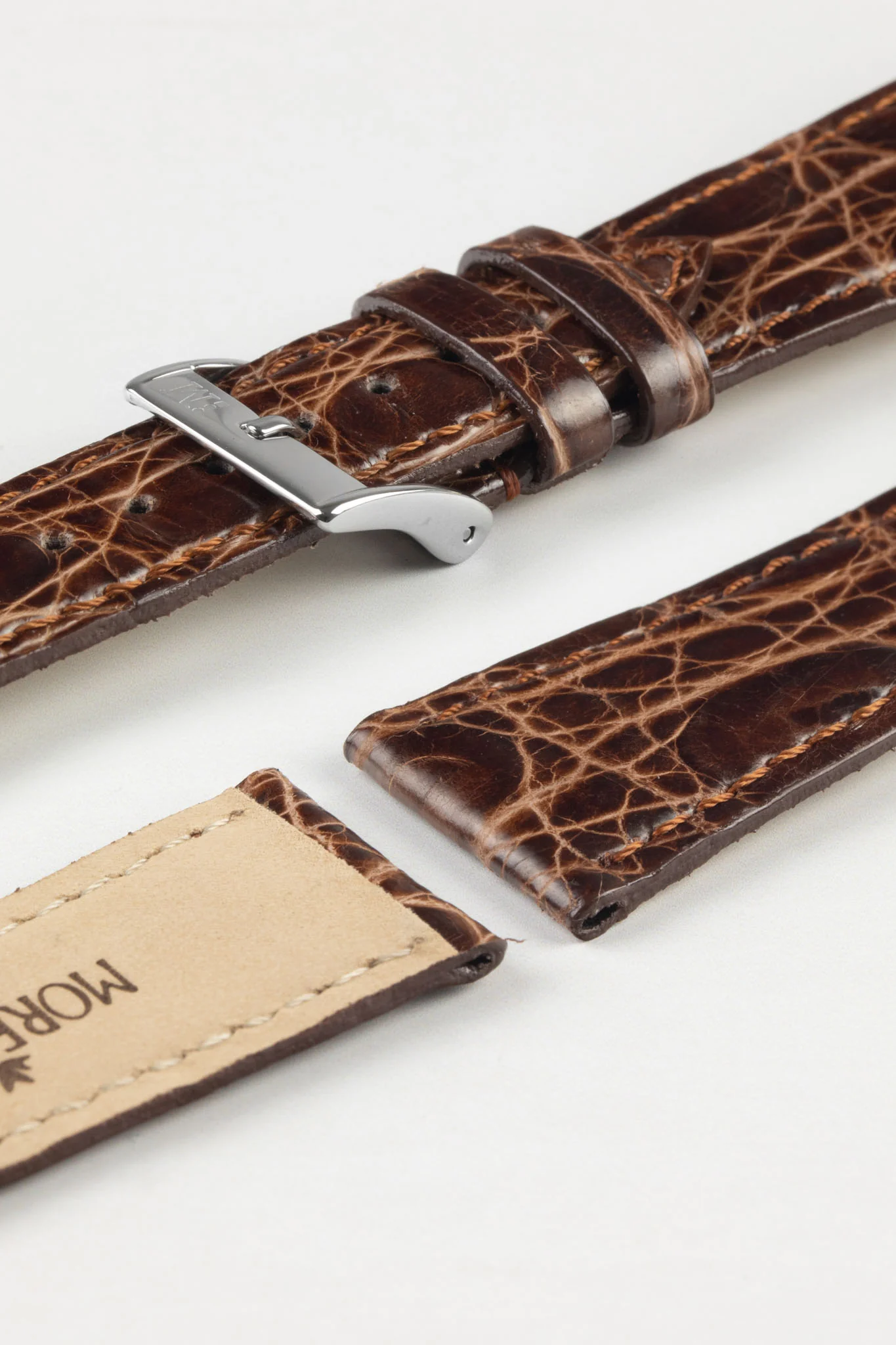 Morellato TRACY Genuine Crocodile Watch Strap in BROWN - Image 7