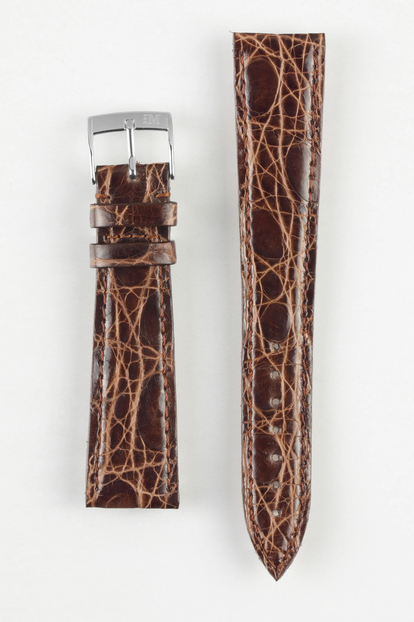 Morellato TRACY Genuine Crocodile Watch Strap in BROWN - Image 8