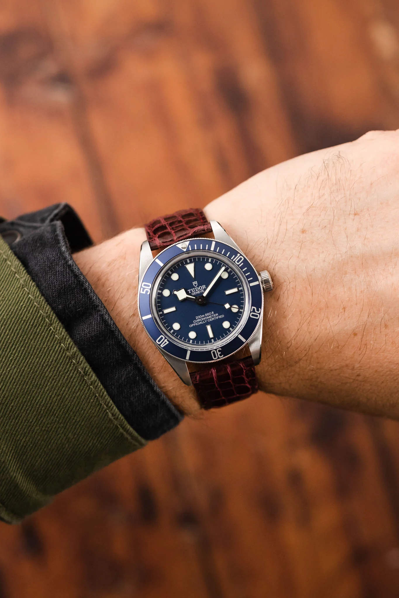 Morellato TRACY Genuine Crocodile Watch Strap in BURGUNDY - Image 2