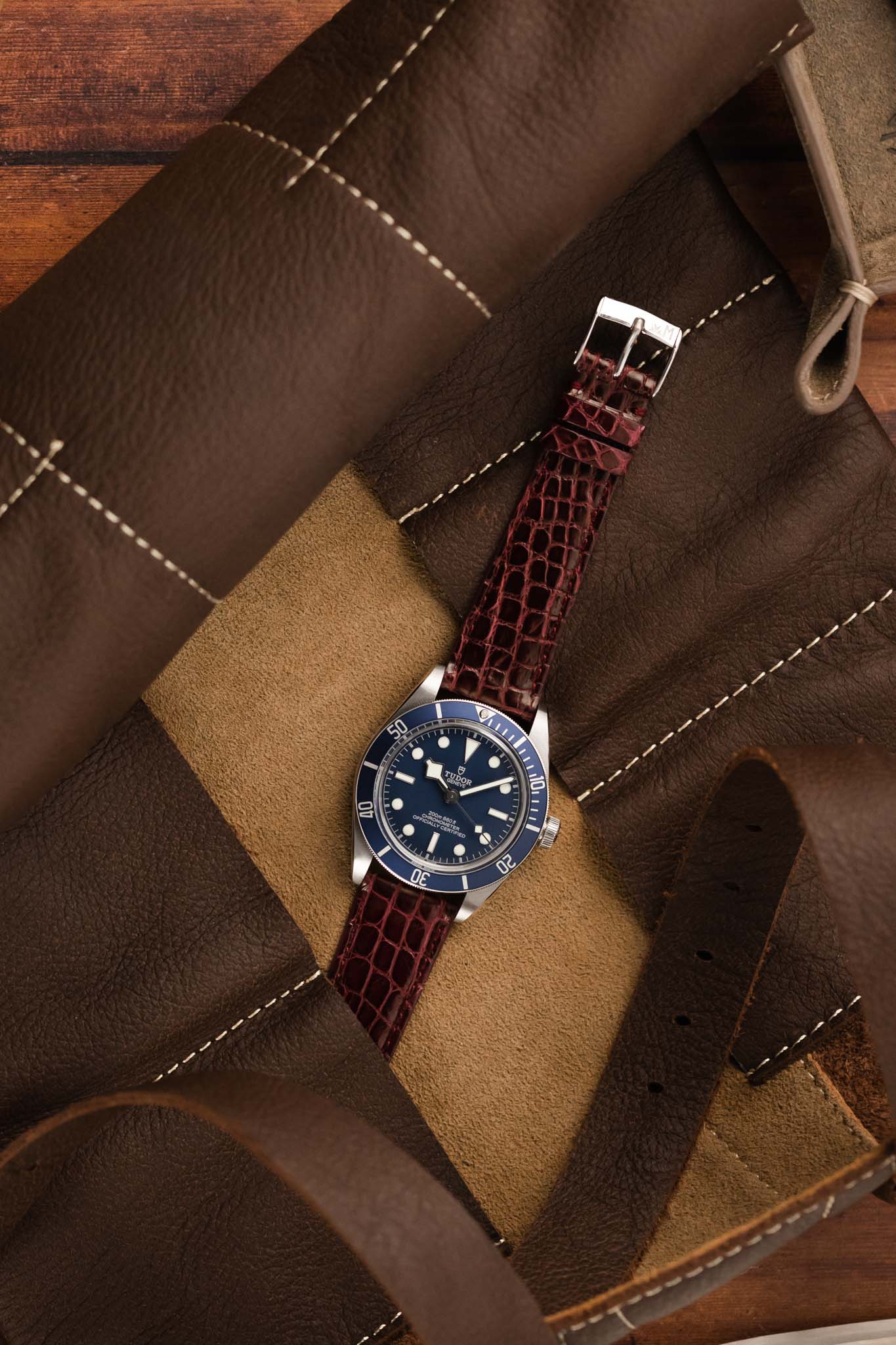 Morellato TRACY Genuine Crocodile Watch Strap in BURGUNDY - Image 6