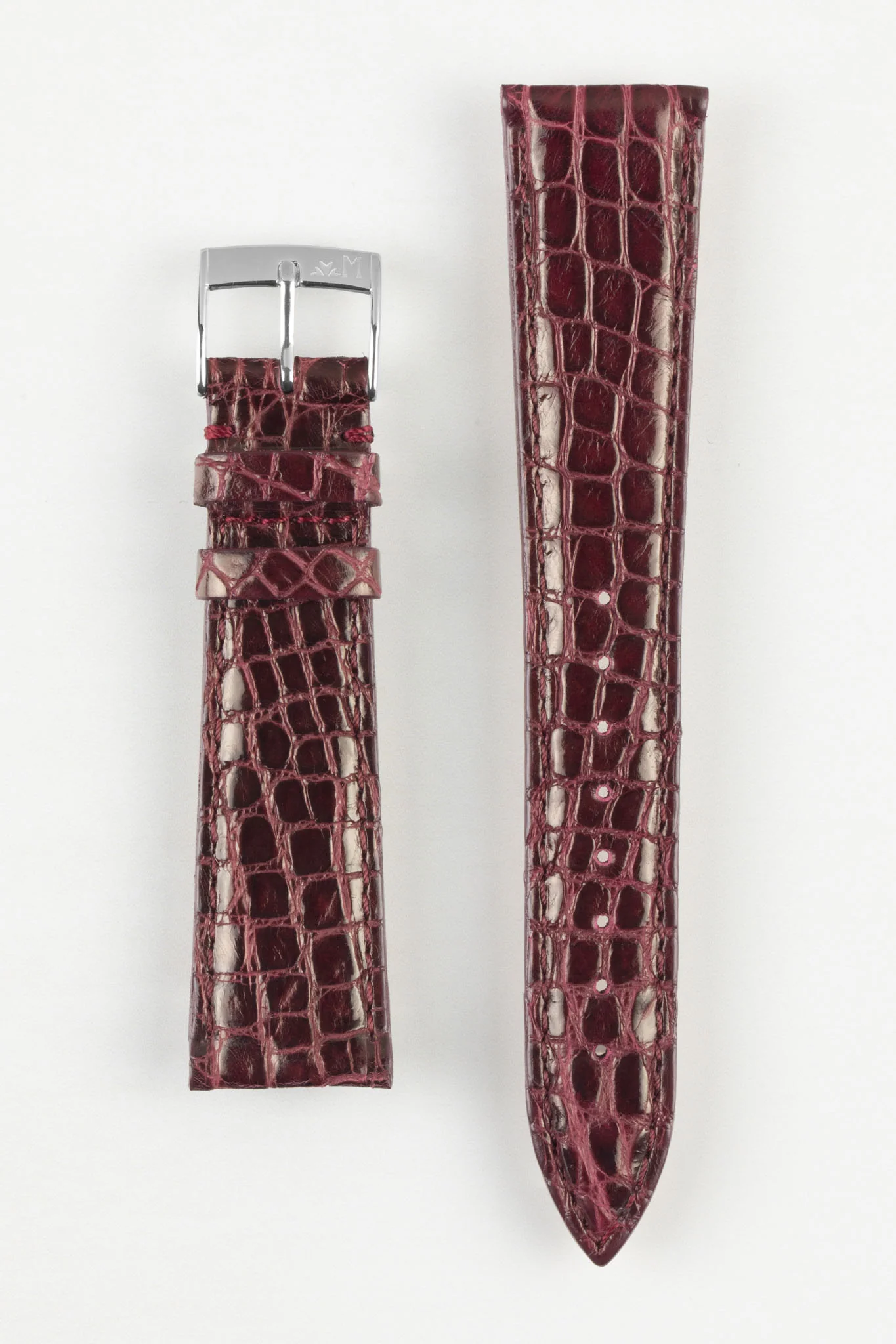 Morellato TRACY Genuine Crocodile Watch Strap in BURGUNDY - Image 8