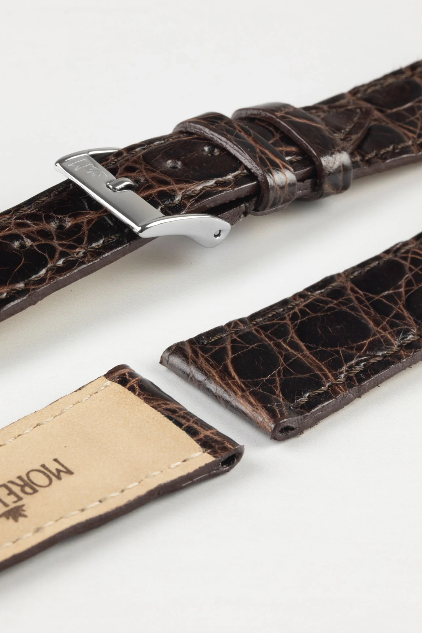 Morellato TRACY Genuine Crocodile Watch Strap in DARK BROWN - Image 7
