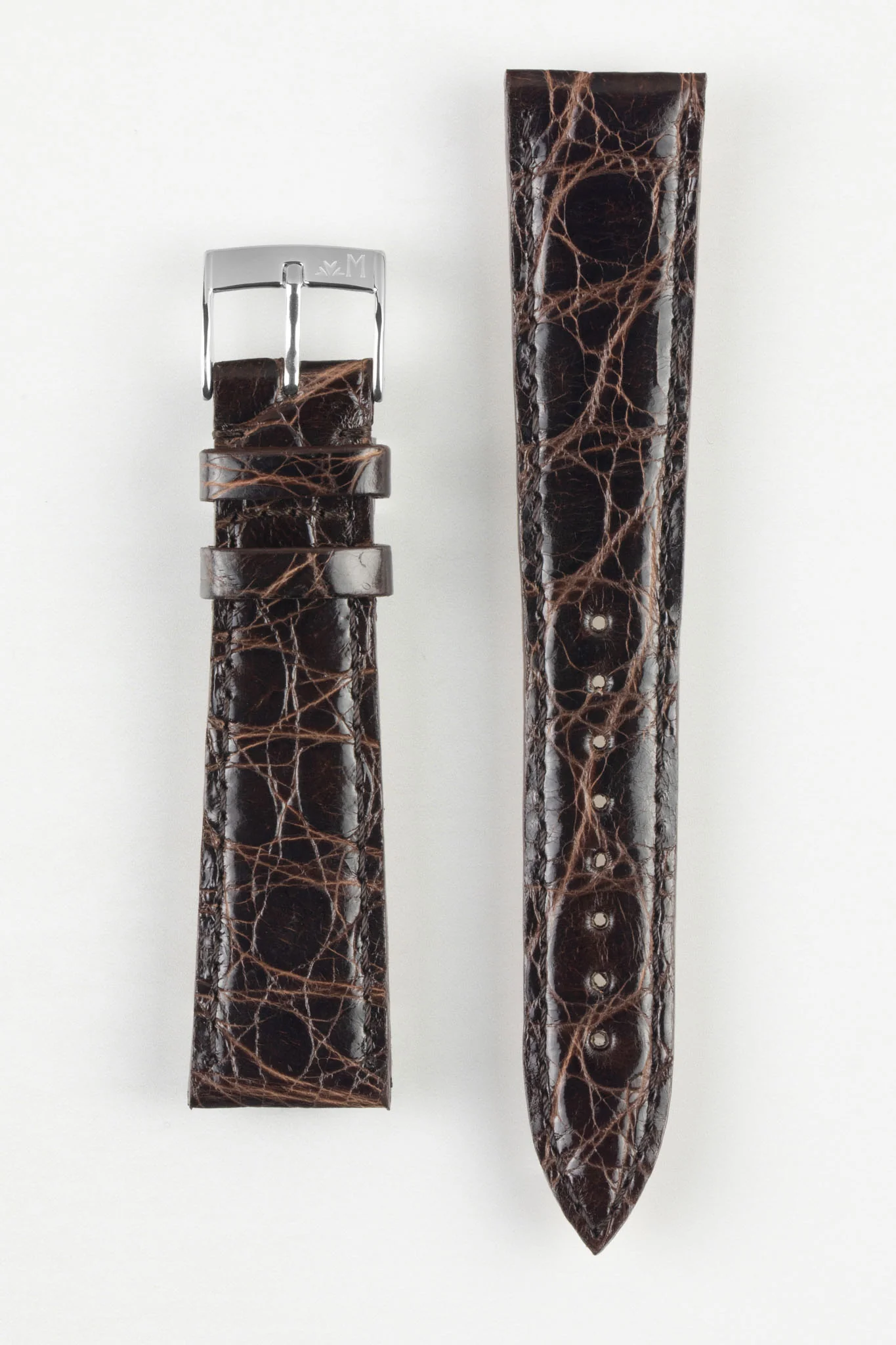 Morellato TRACY Genuine Crocodile Watch Strap in DARK BROWN - Image 8