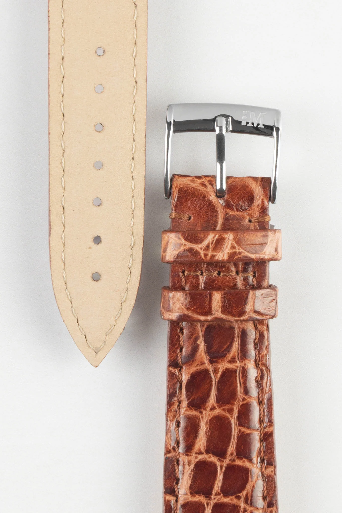 Morellato TRACY Genuine Crocodile Watch Strap in GOLD BROWN - Image 3