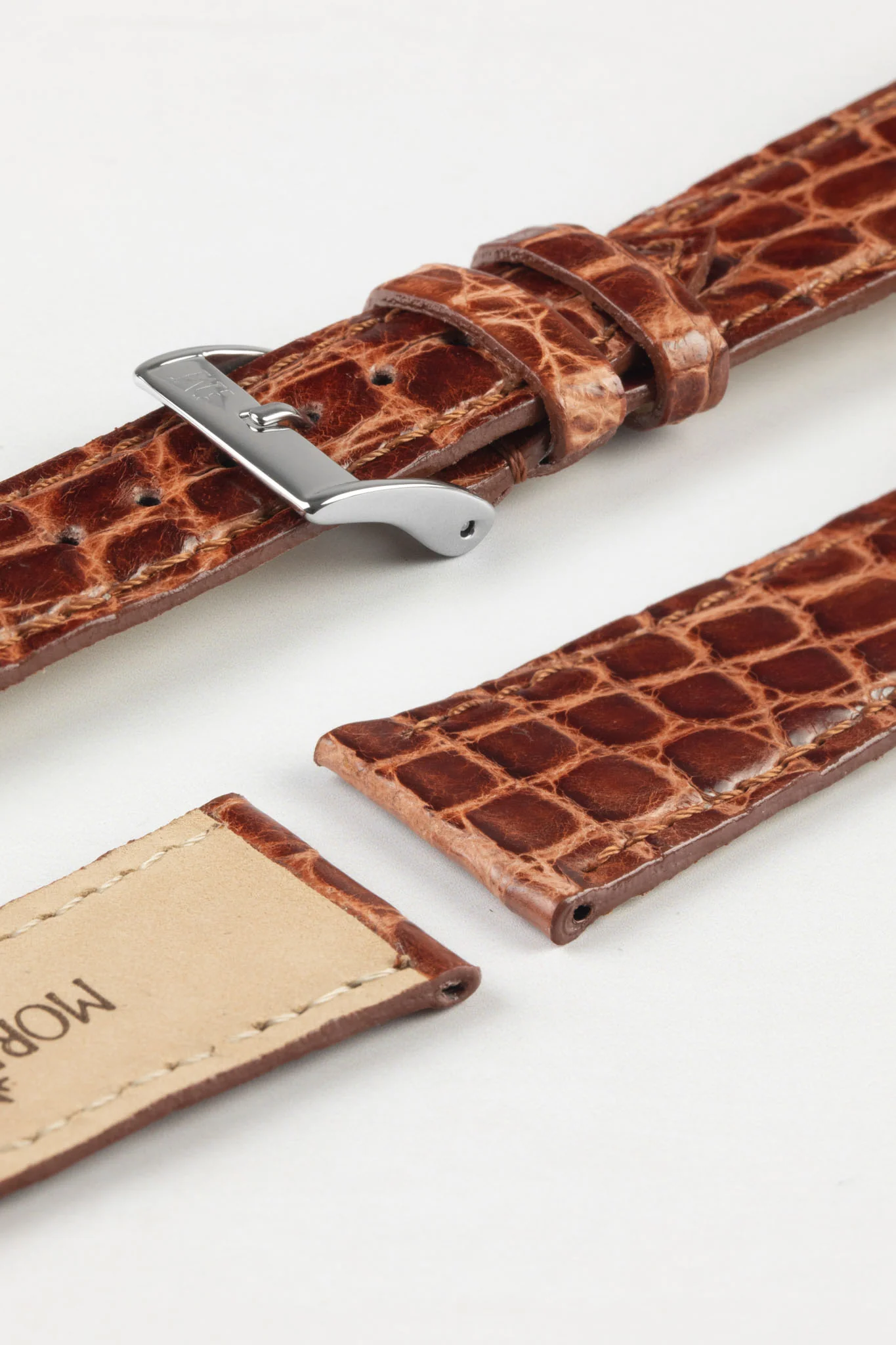 Morellato TRACY Genuine Crocodile Watch Strap in GOLD BROWN - Image 7