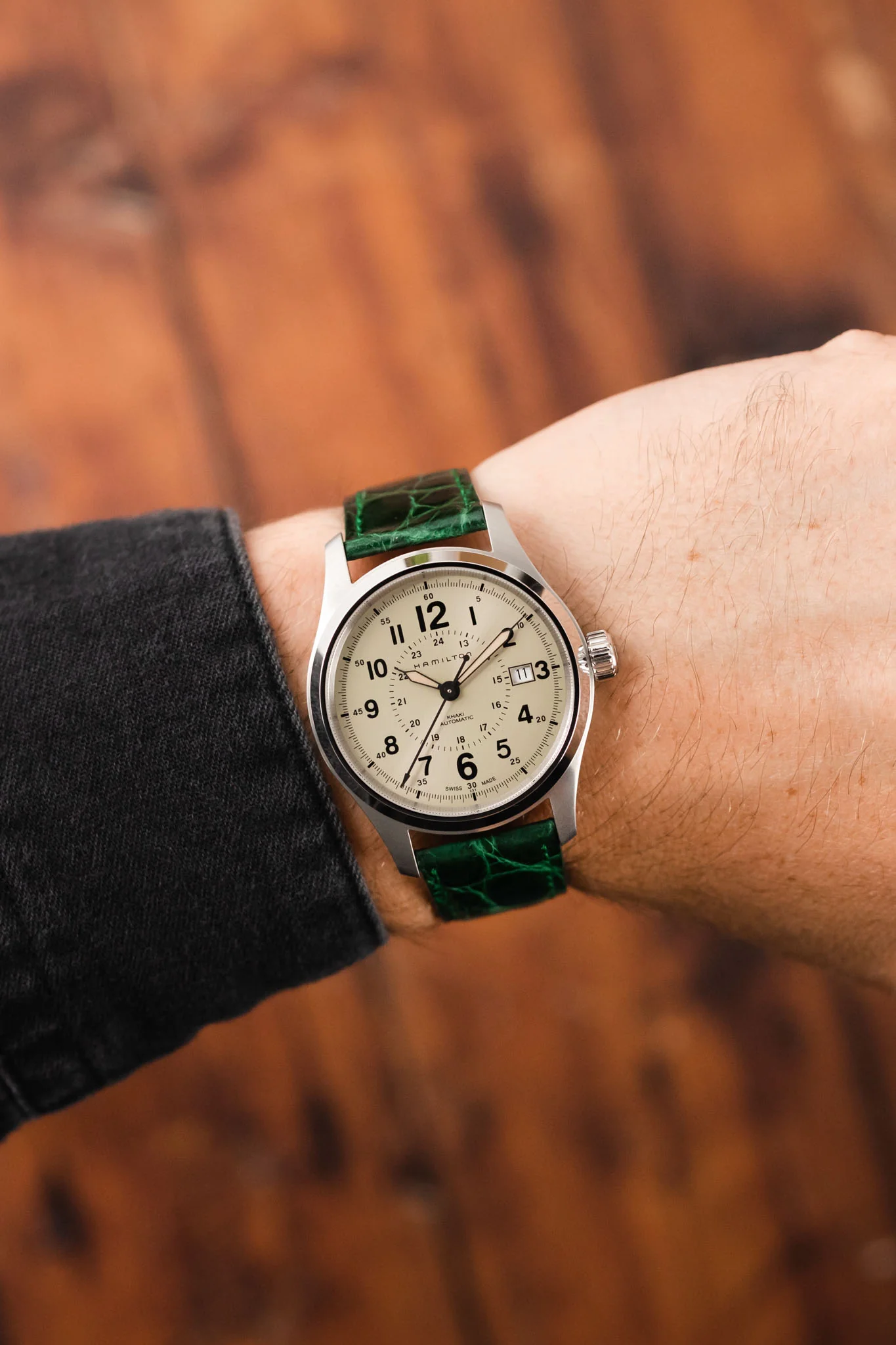 Morellato TRACY Genuine Crocodile Watch Strap in GREEN - Image 2