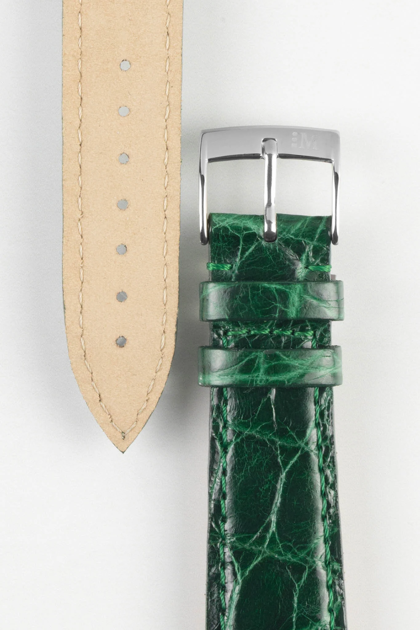 Morellato TRACY Genuine Crocodile Watch Strap in GREEN - Image 3