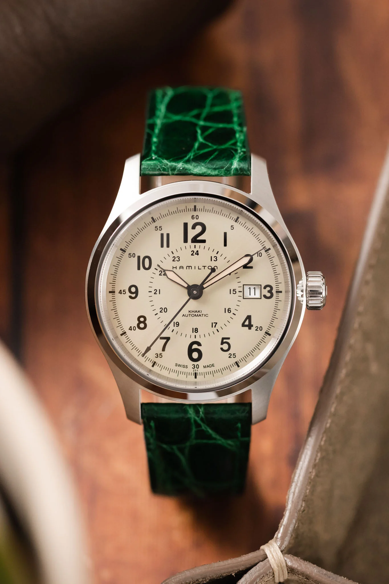 Morellato TRACY Genuine Crocodile Watch Strap in GREEN - Image 4