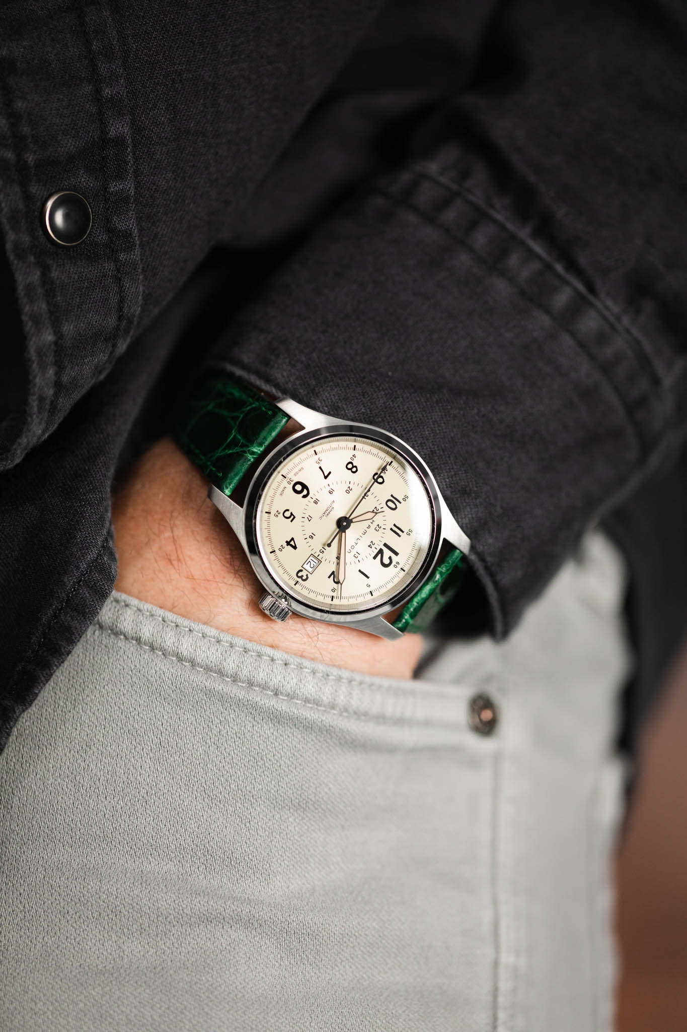 Morellato TRACY Genuine Crocodile Watch Strap in GREEN - Image 6