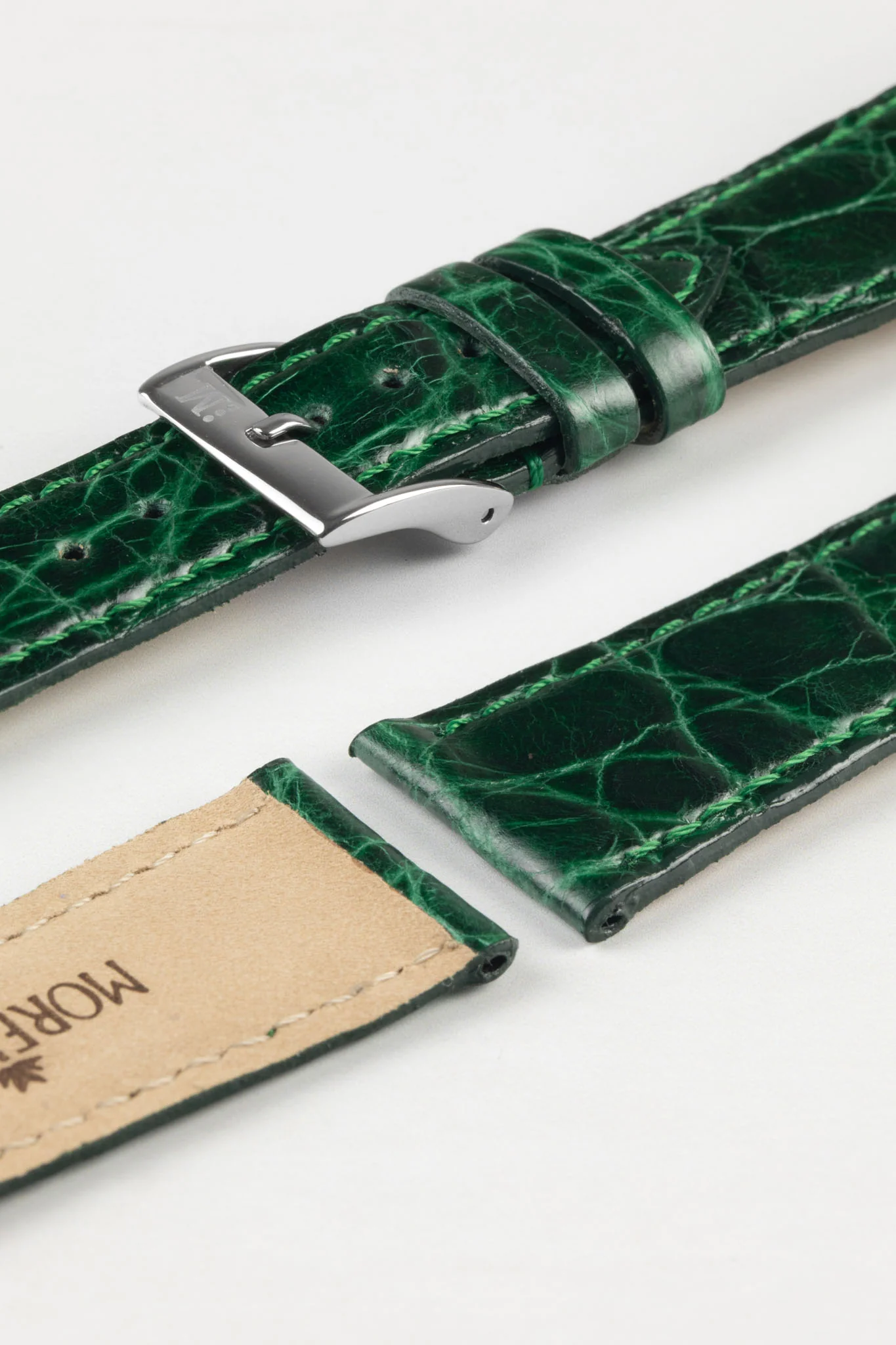 Morellato TRACY Genuine Crocodile Watch Strap in GREEN - Image 7