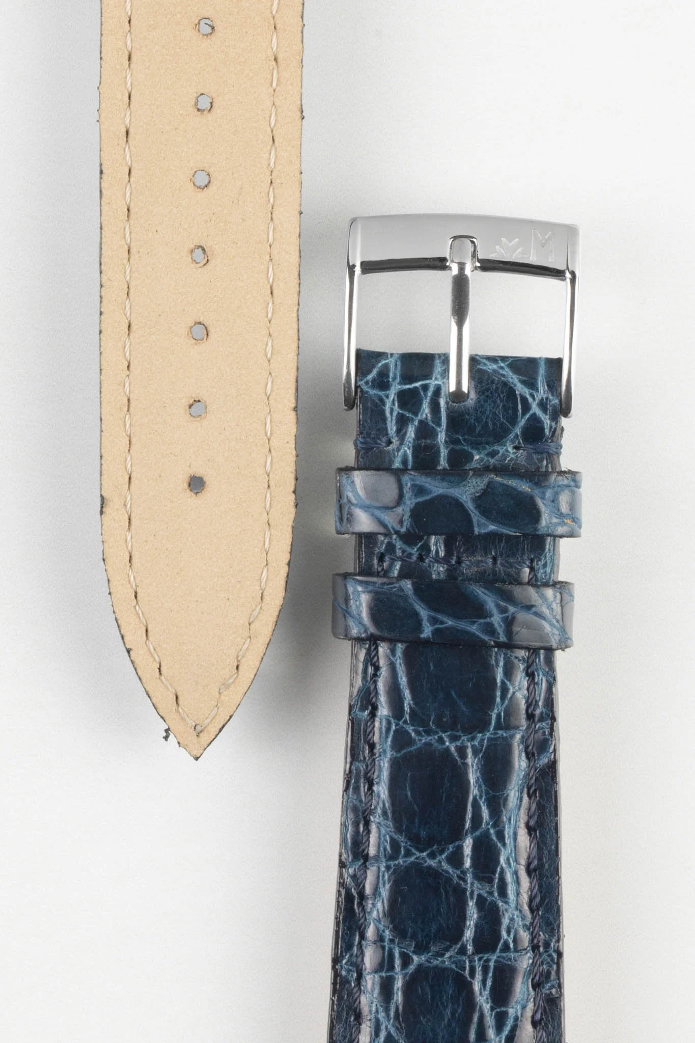 Morellato TRACY Genuine Crocodile Watch Strap in NAVY BLUE - Image 3