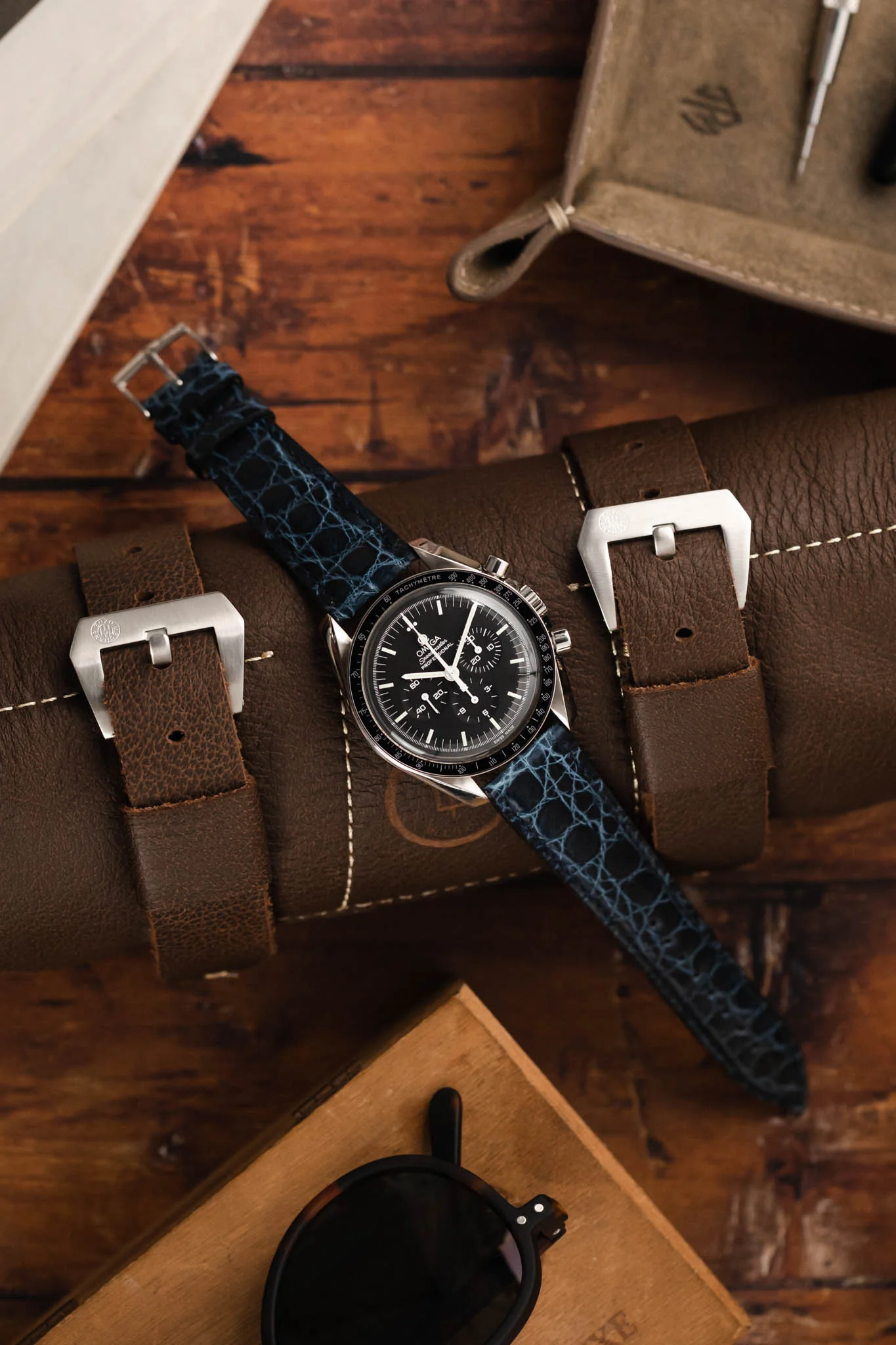 Morellato TRACY Genuine Crocodile Watch Strap in NAVY BLUE - Image 6