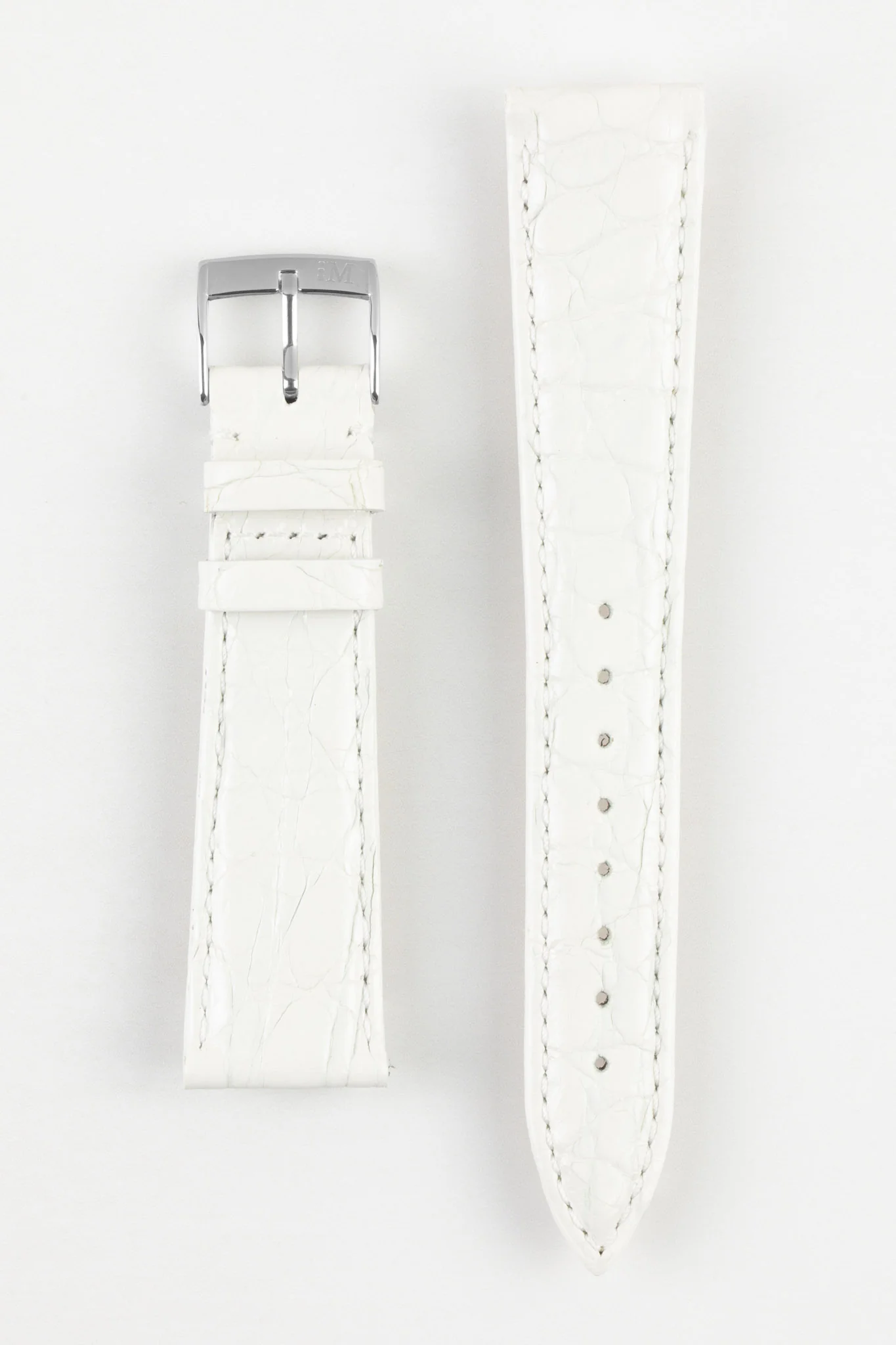 Morellato TRACY Genuine Crocodile Watch Strap in WHITE - Image 8