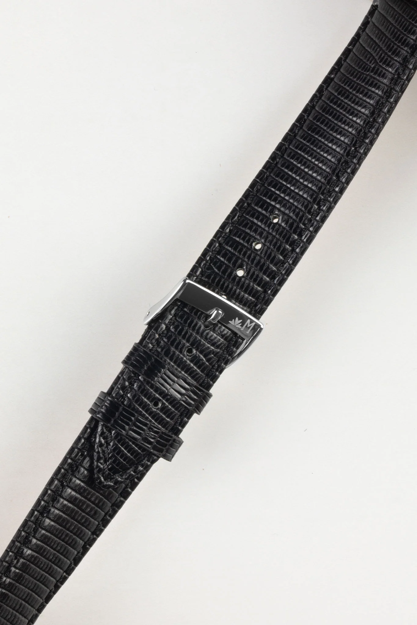 Morellato VIOLINO Genuine Lizard Skin Watch Strap in BLACK - Image 5