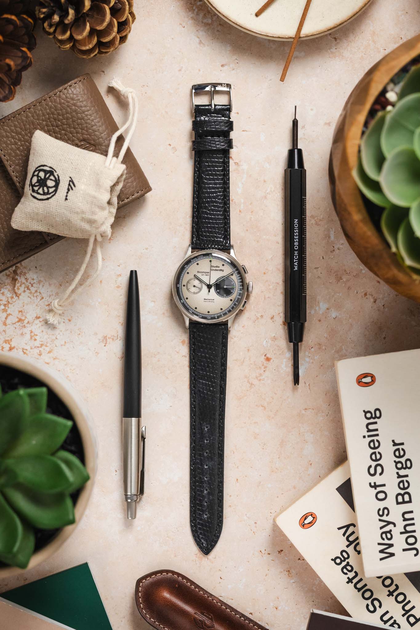 Morellato VIOLINO Genuine Lizard Skin Watch Strap in BLACK - Image 8