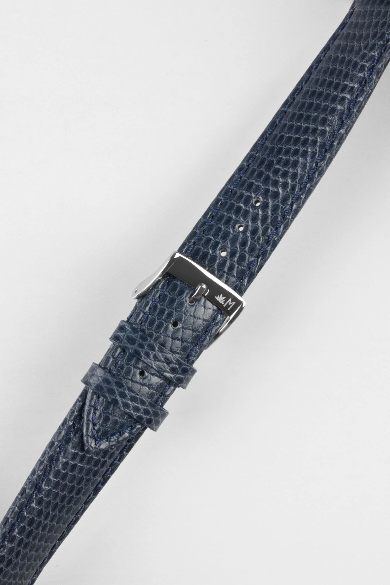 Morellato VIOLINO Genuine Lizard Skin Watch Strap in DARK BLUE - Image 5