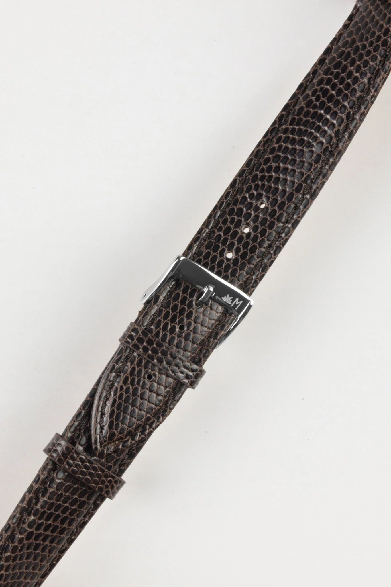 Morellato VIOLINO Genuine Lizard Skin Watch Strap in DARK BROWN - Image 5