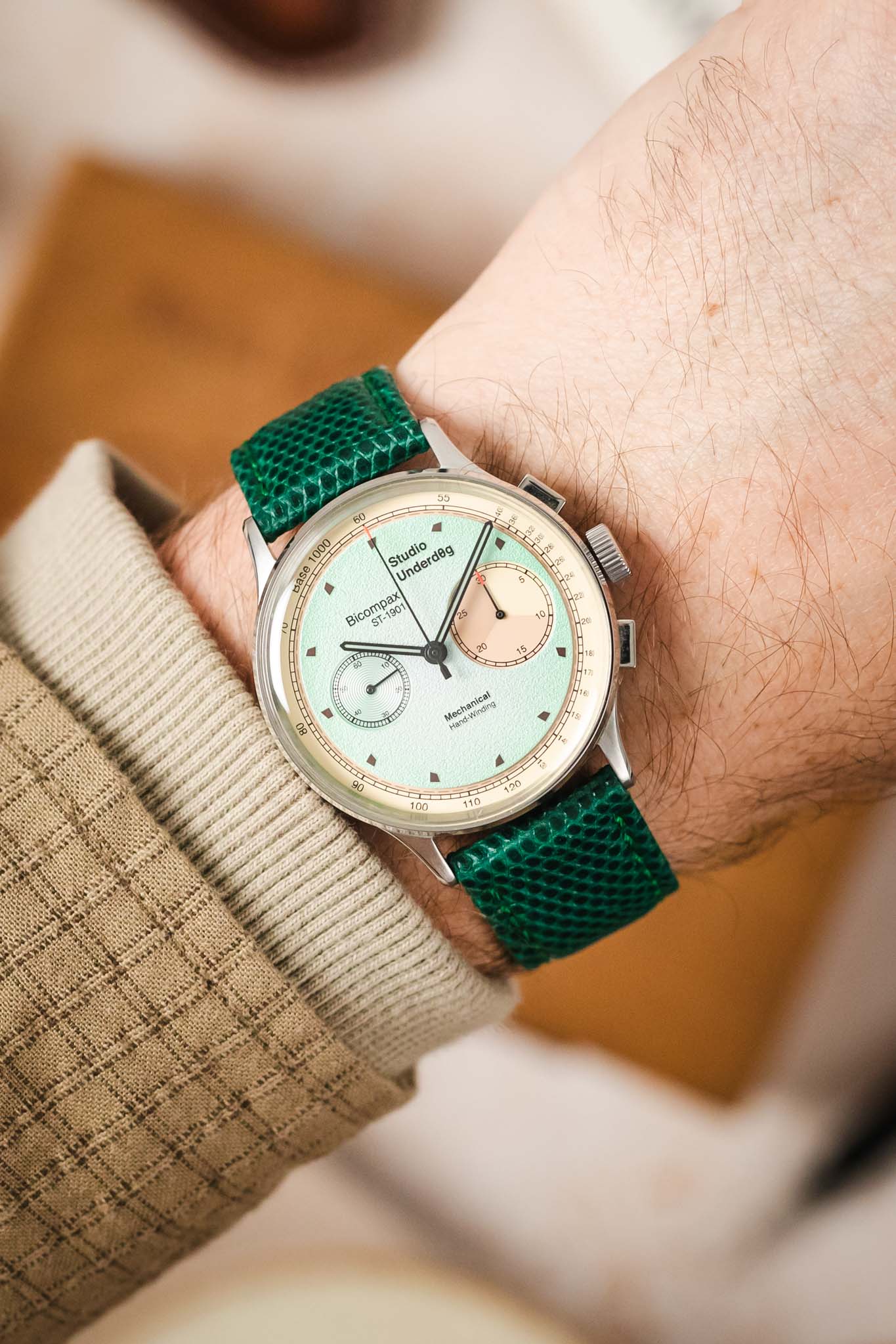 Morellato VIOLINO Genuine Lizard Skin Watch Strap in GREEN - Image 2