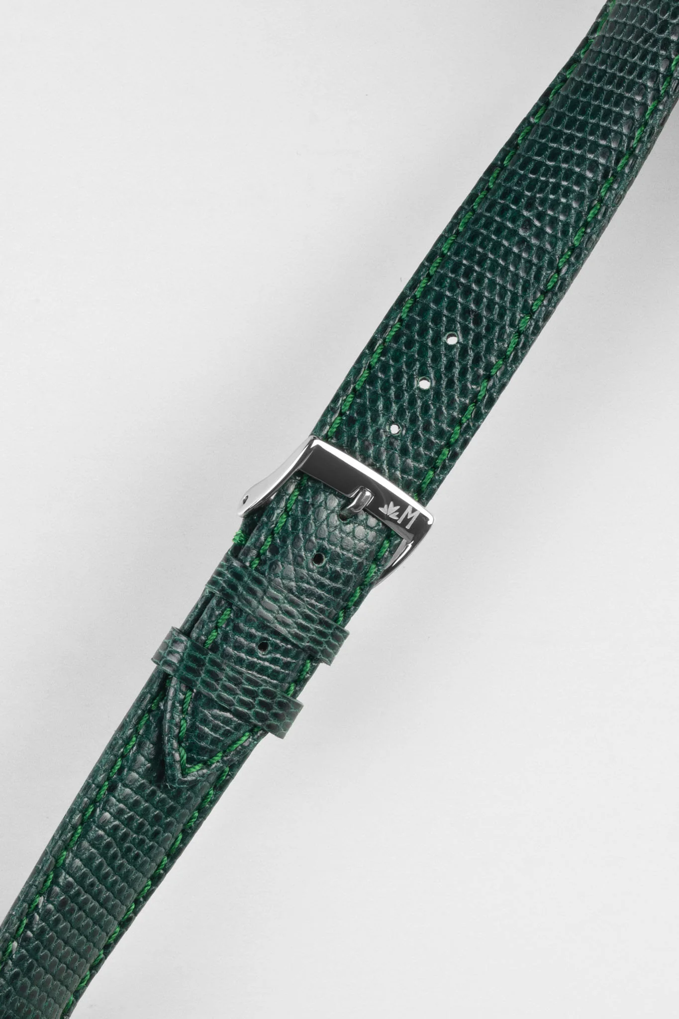 Morellato VIOLINO Genuine Lizard Skin Watch Strap in GREEN - Image 5