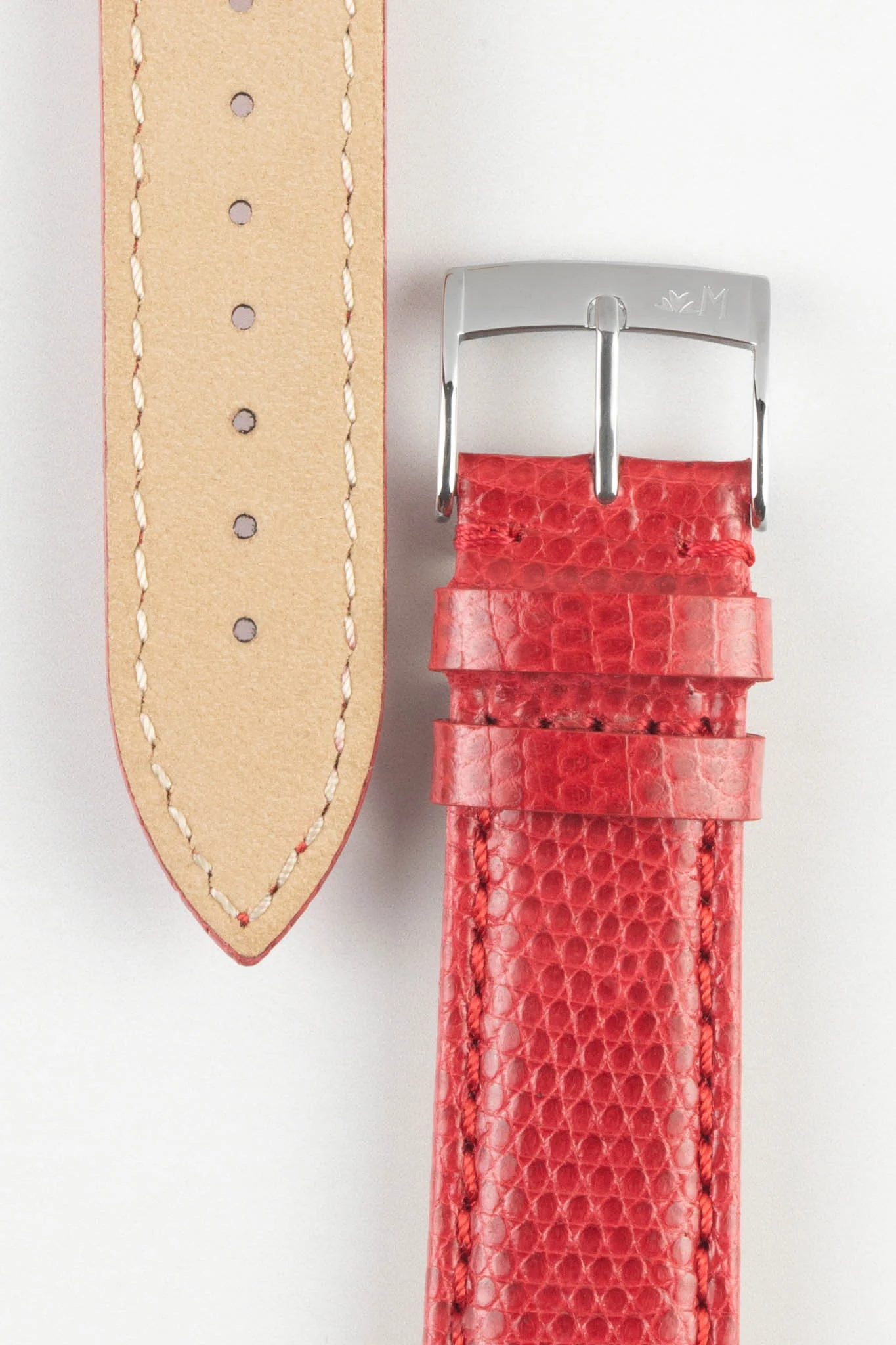 Morellato VIOLINO Genuine Lizard Skin Strap in RED - Image 3