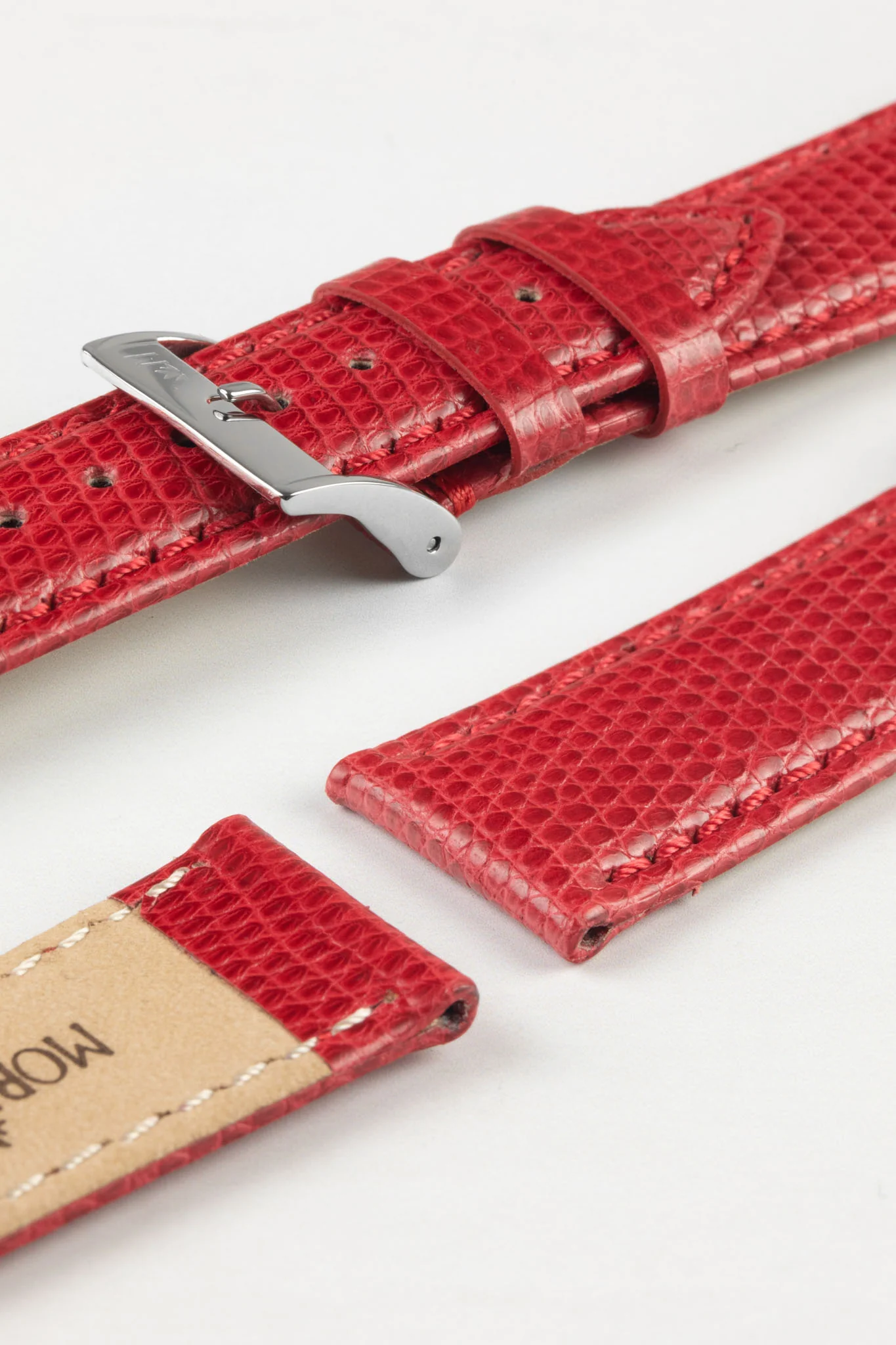 Morellato VIOLINO Genuine Lizard Skin Strap in RED - Image 7